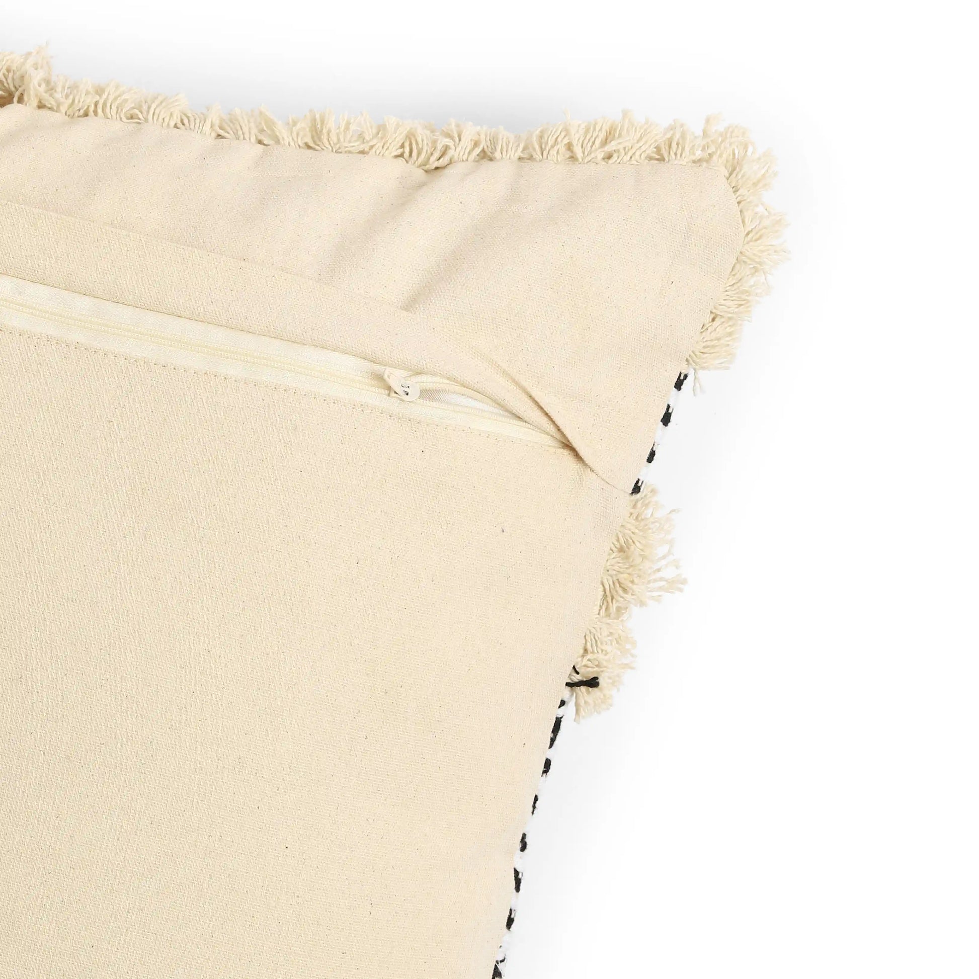 Vissencia 100% Cotton Woven Cushion Cover | Boho Bliss Deep Coal / Cushion Cover (41cm x 41cm)