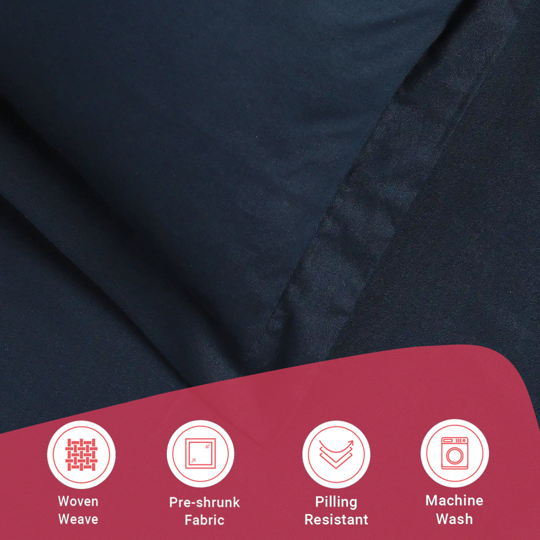 Paleto | Everyday Hues Solid Dyed Cotton Bedsheet Set-Navy
