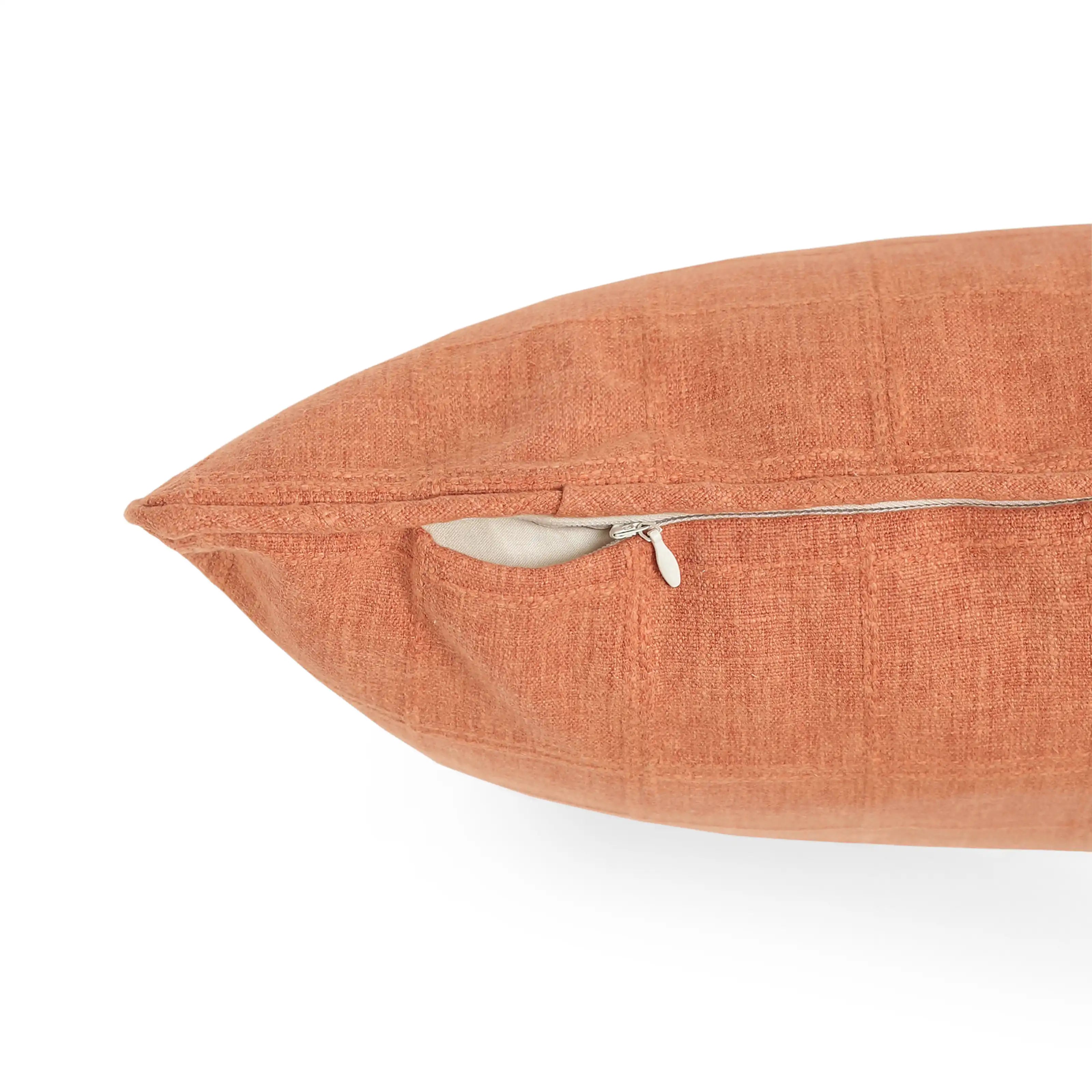 Espricia Woven Cushion Cover | Interlaced Rust Red / Cushion Cover (41cm x 41cm)