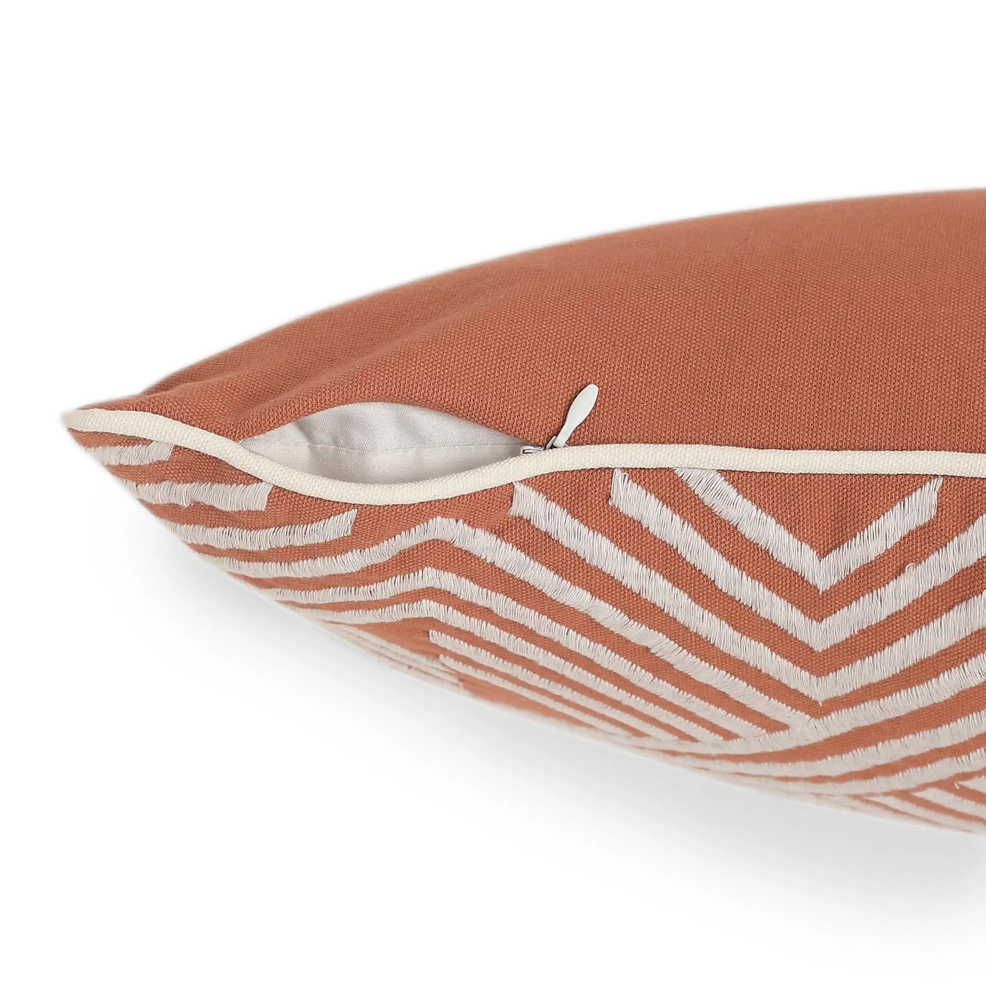Espricia Embroidered Cushion Cover | Tile & Thread Burnt Orange / Cushion Cover (41cm x 41cm)