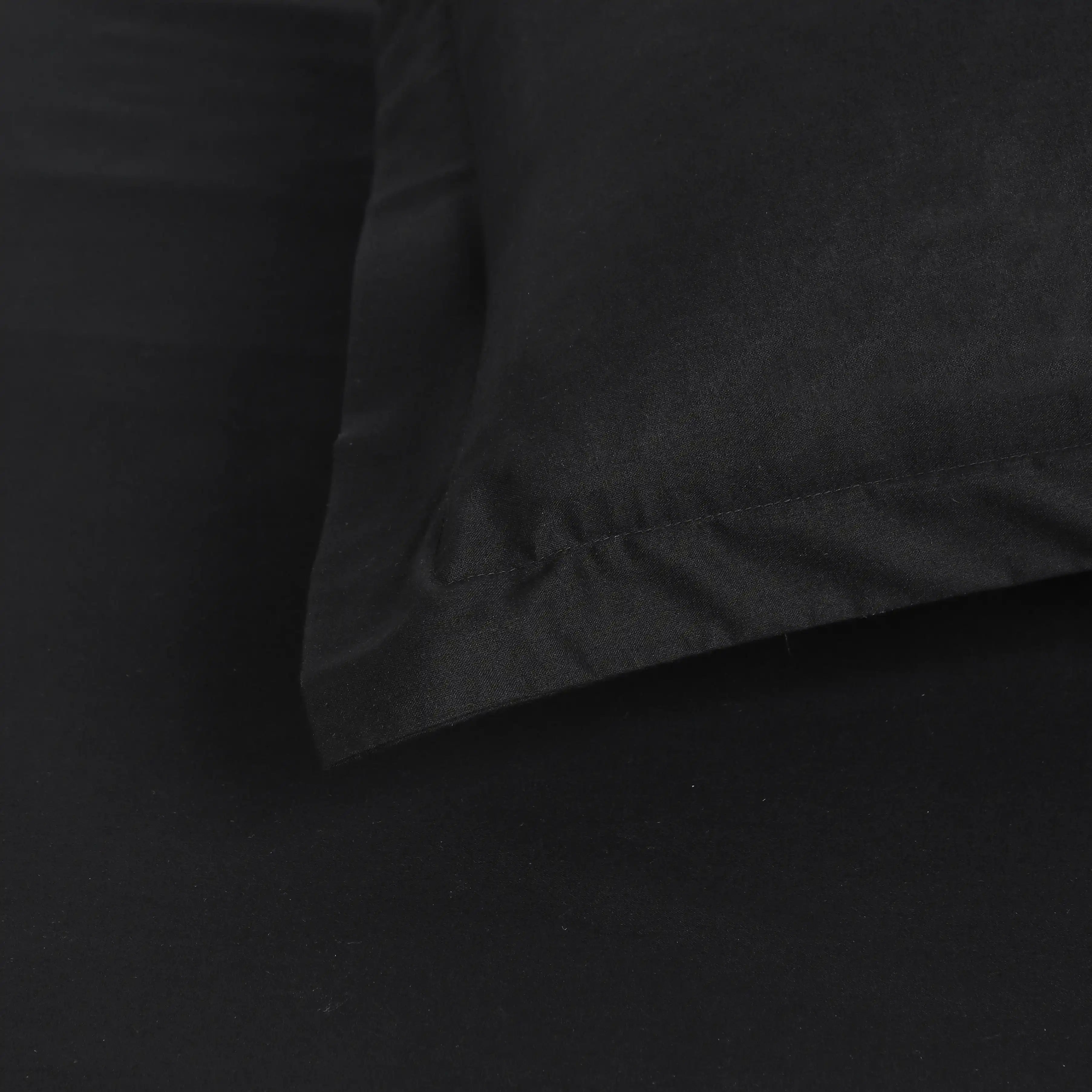 Paleto | Everyday Hues Solid Dyed Cotton Bedsheet Set-Black Black / Double