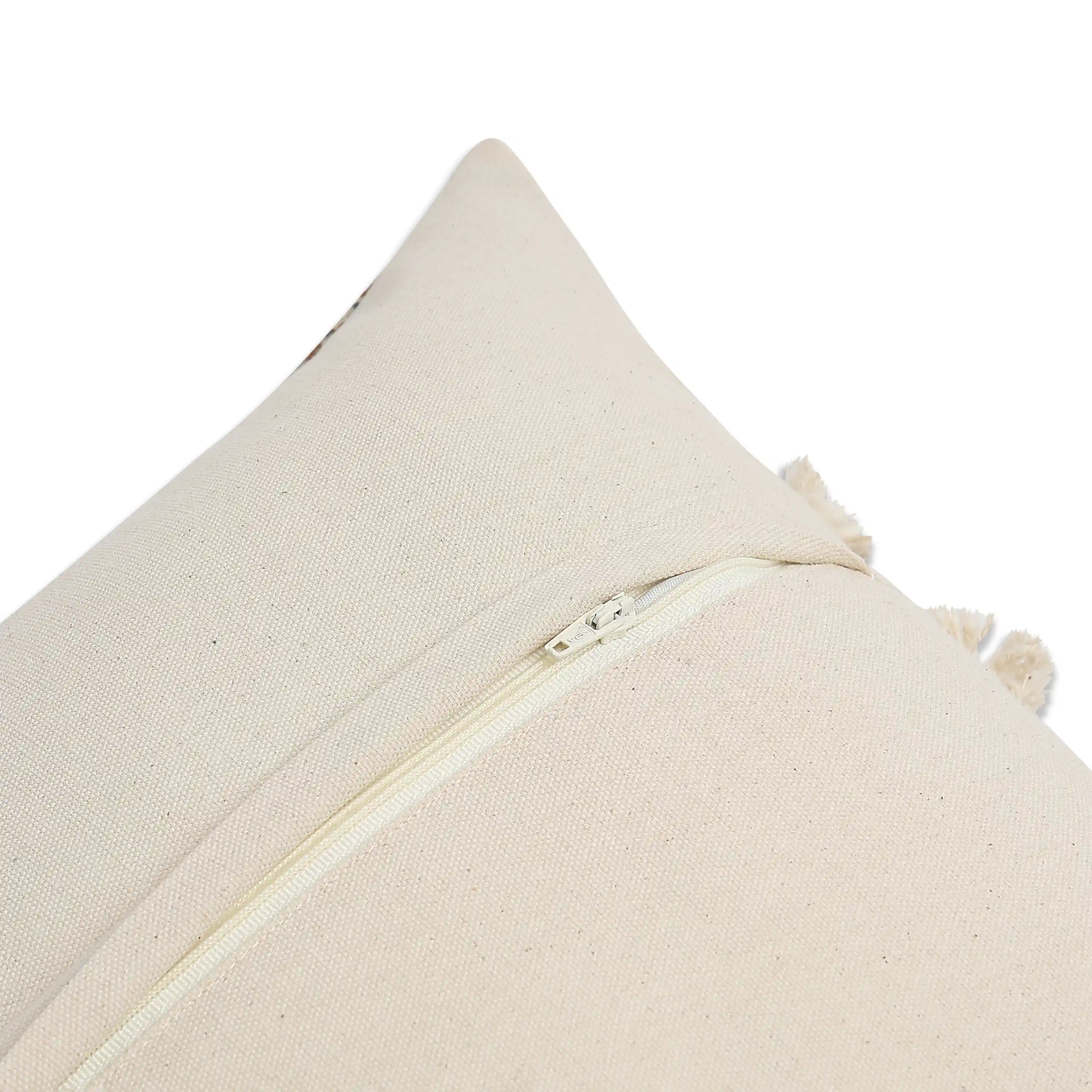 Vissencia 100% Cotton Woven Cushion Cover | Ethnic Roots Honeycomb / Cushion Cover (51cm x 51cm)