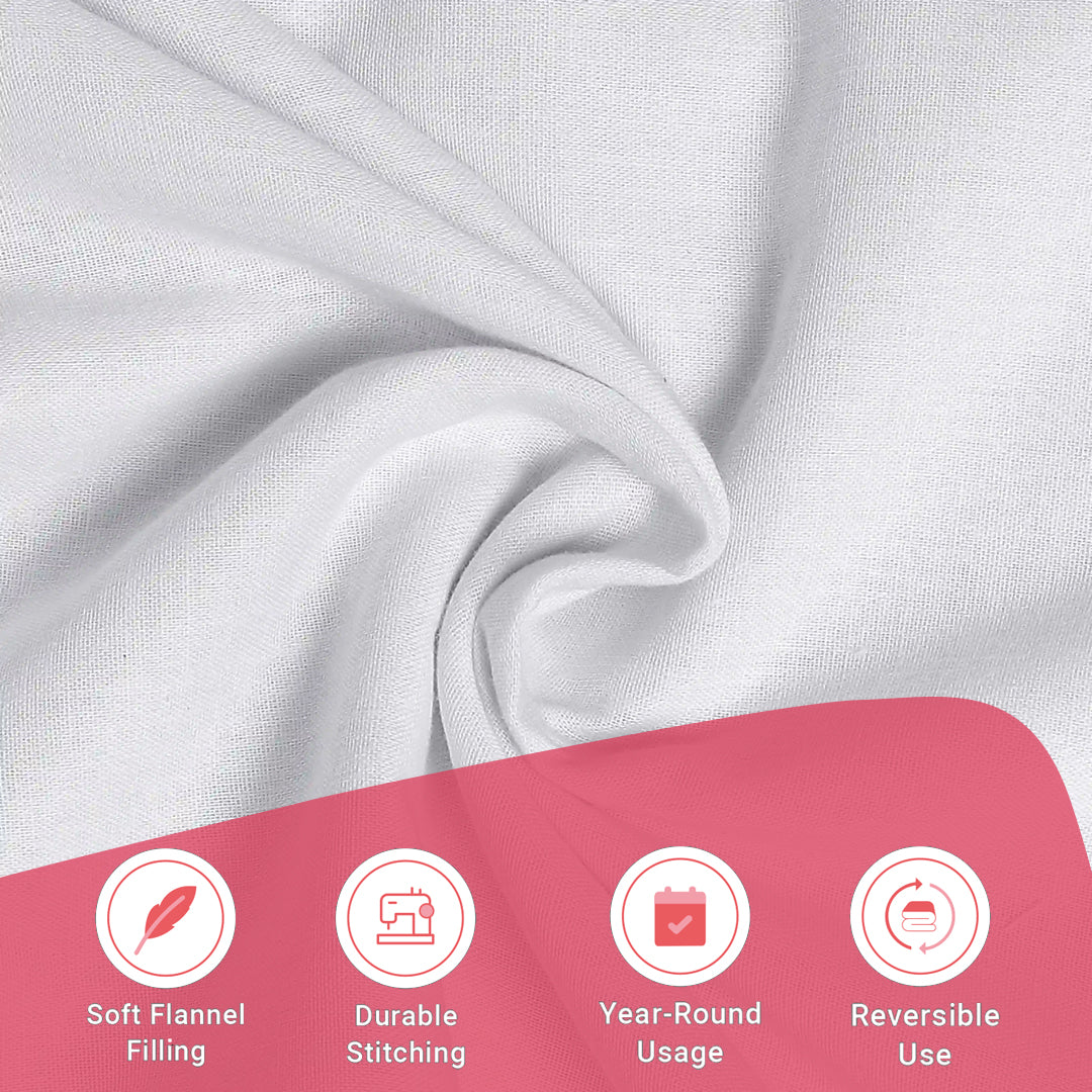 Paleto | Everyday Hues Cotton Solid Dyed Dohar with Super Soft Flannel Layering-White