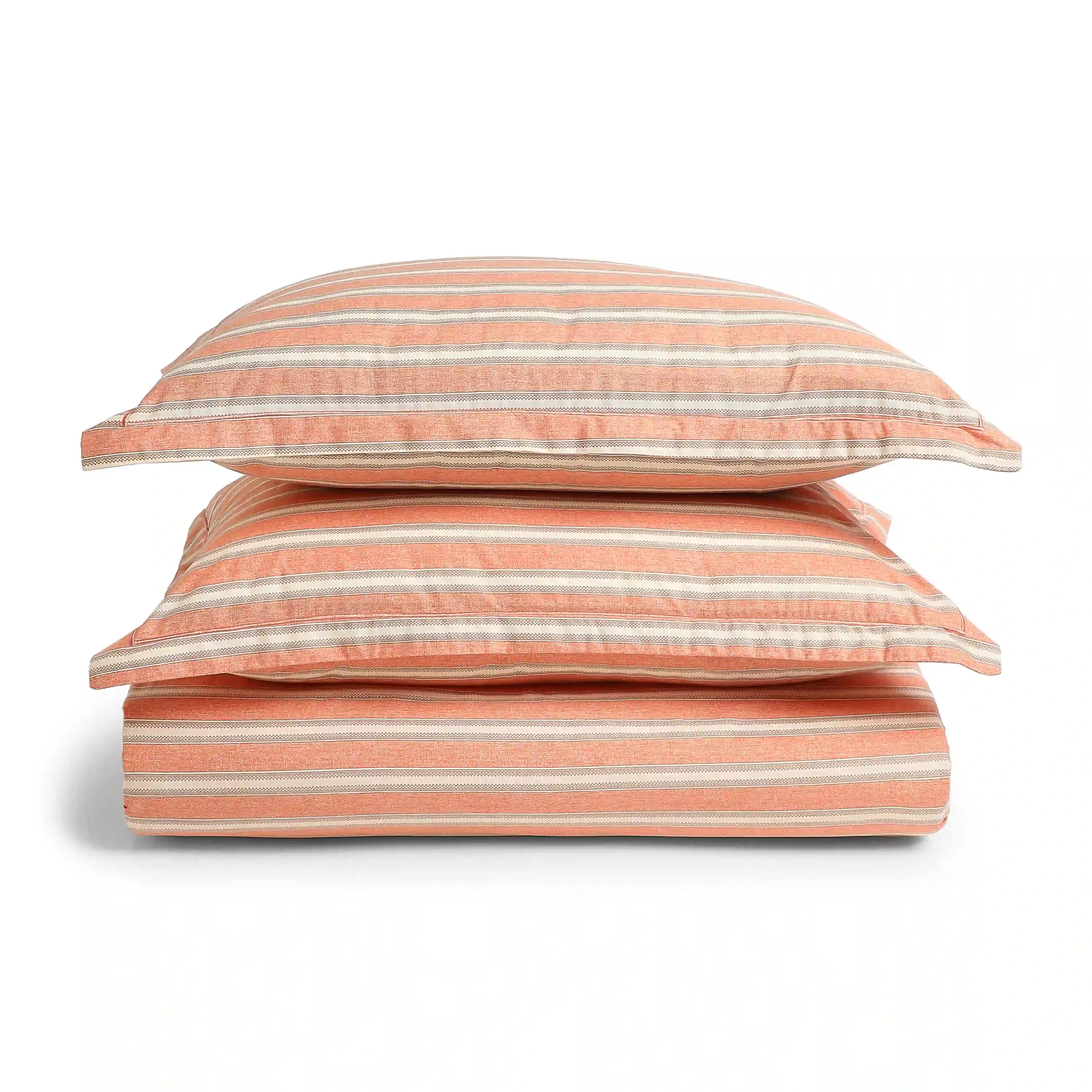 Threadscapes Printed Fitted Sheet Set-Peach Peach / King