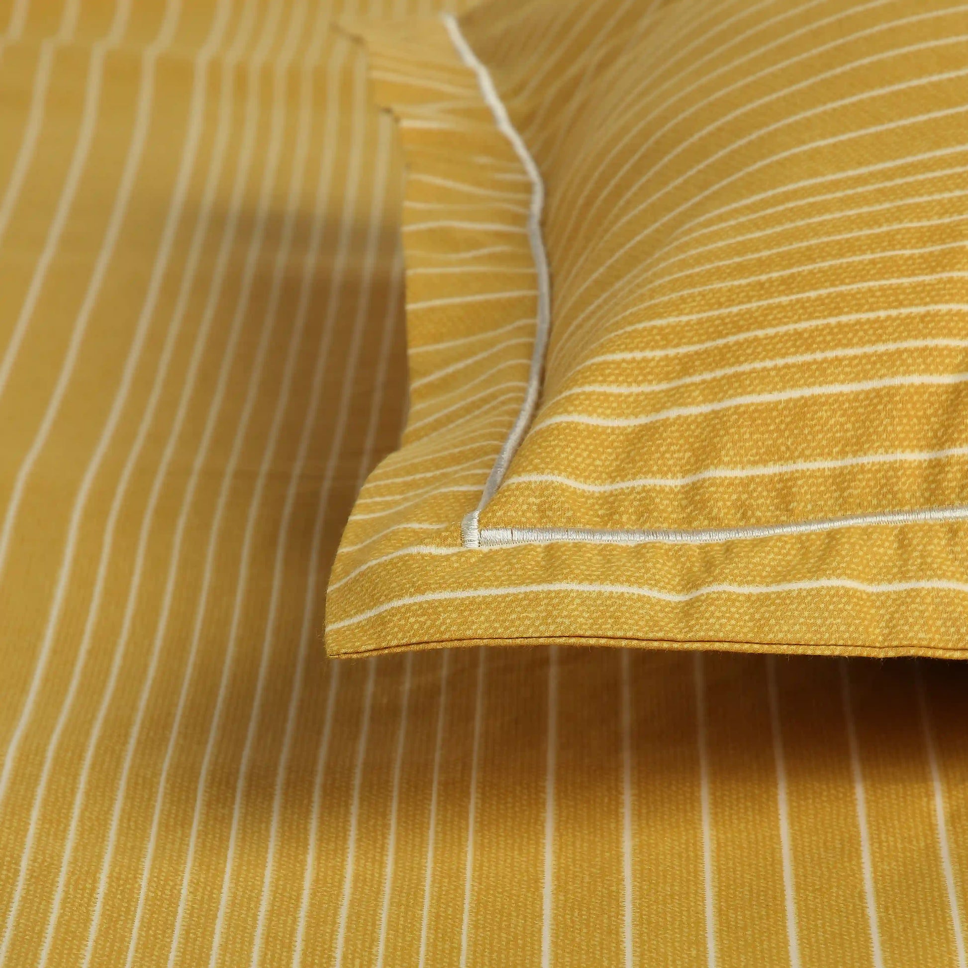 Threadscapes Printed Bedsheet Set-Mustard Mustard / Single