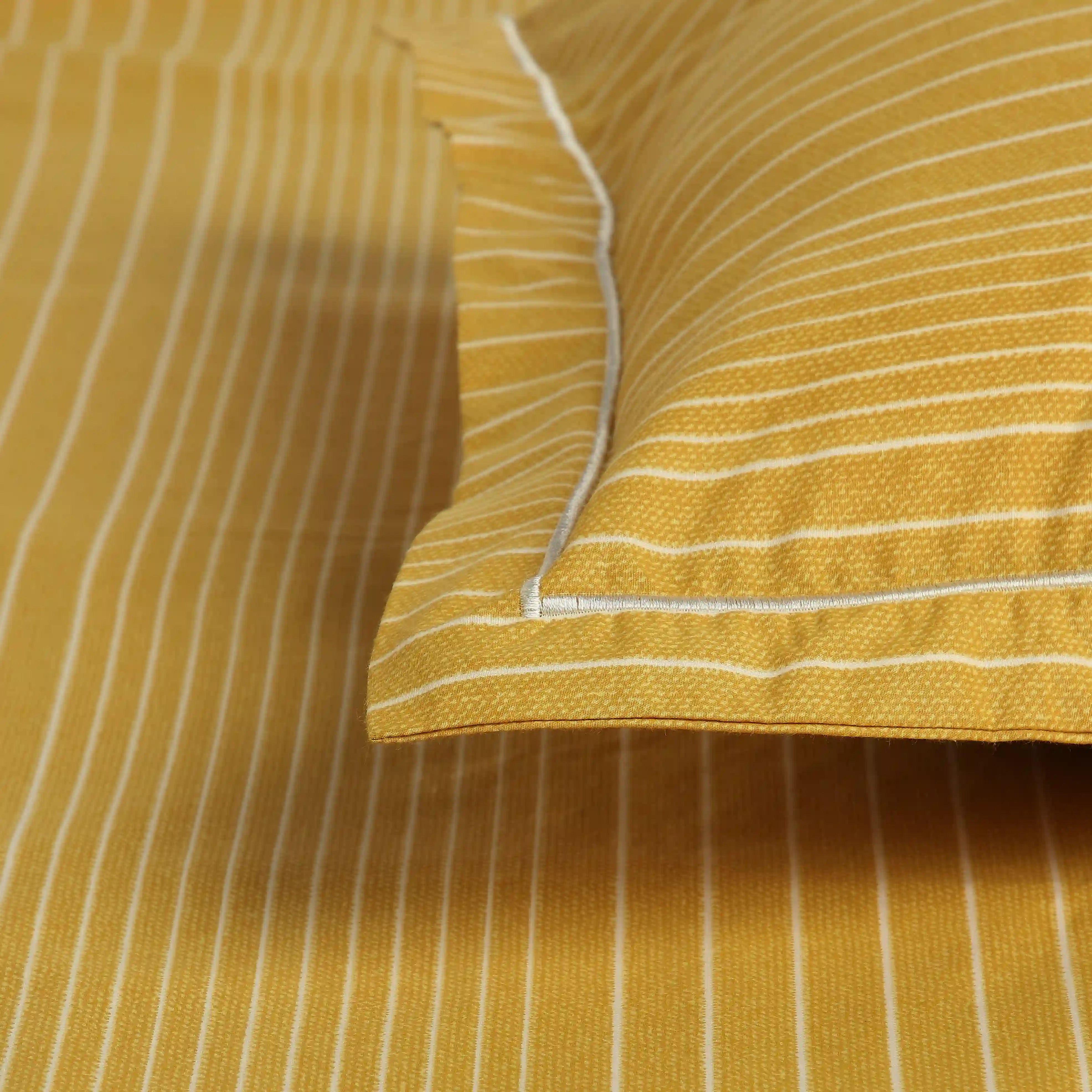 Threadscapes Printed Bedsheet Set-Mustard Mustard / Single