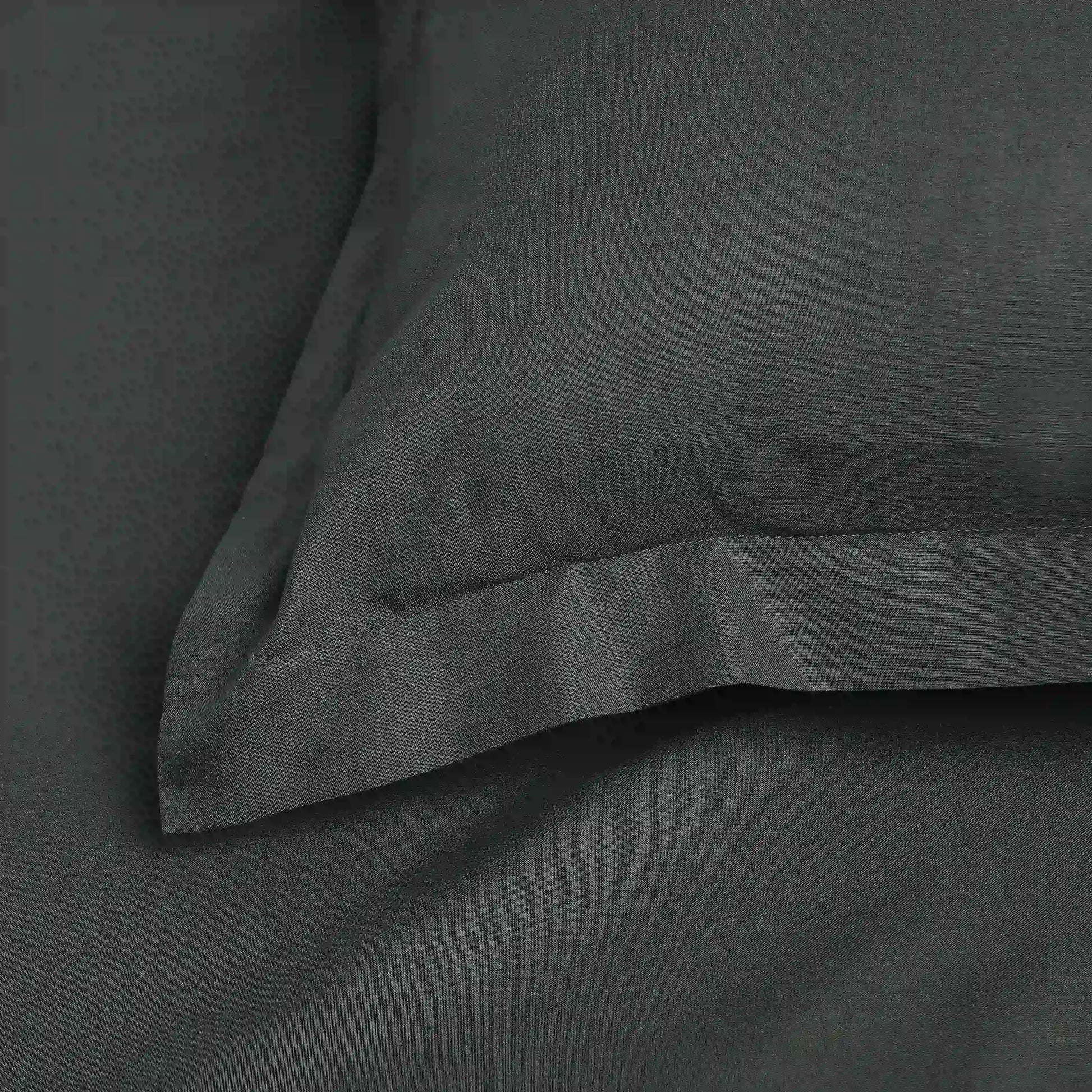 Paleto | Everyday Hues Solid Dyed Cotton Bedsheet Set-Dark Grey Dark Grey / Single