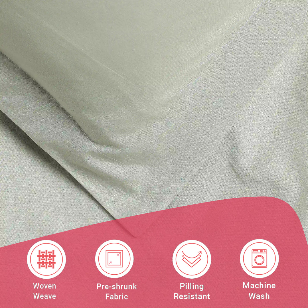 Paleto | Everyday Hues Solid Dyed Cotton Bedsheet Set-Silver