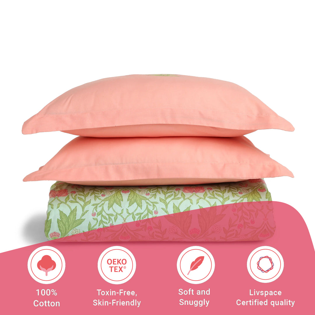 Chippa Lane | Contemporary Indian Print Design Cotton Fitted Sheet Set-Sage Mint