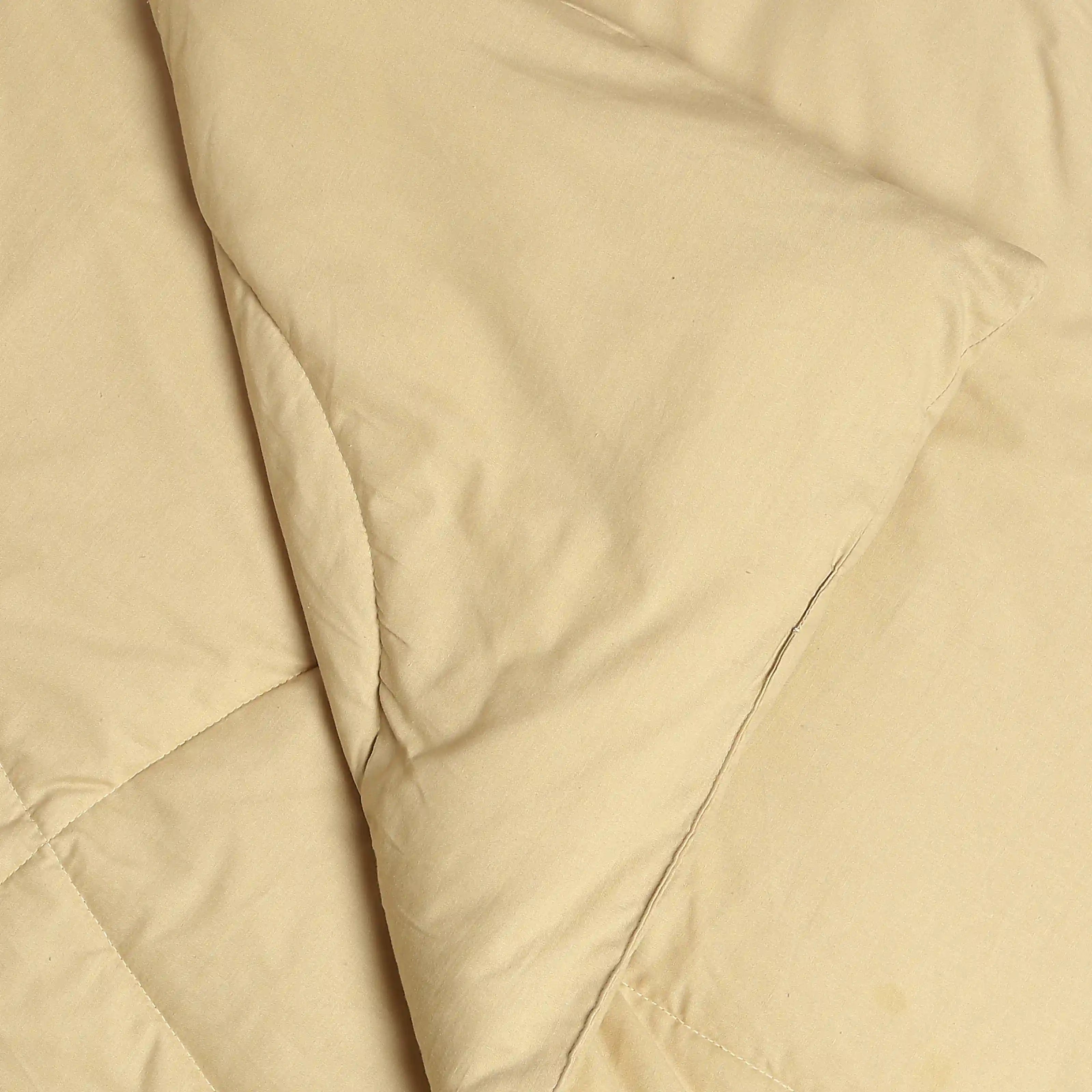 Paleto | Everyday Hues Cotton Solid Dyed 120GSM Comforter-Beige Beige / Double