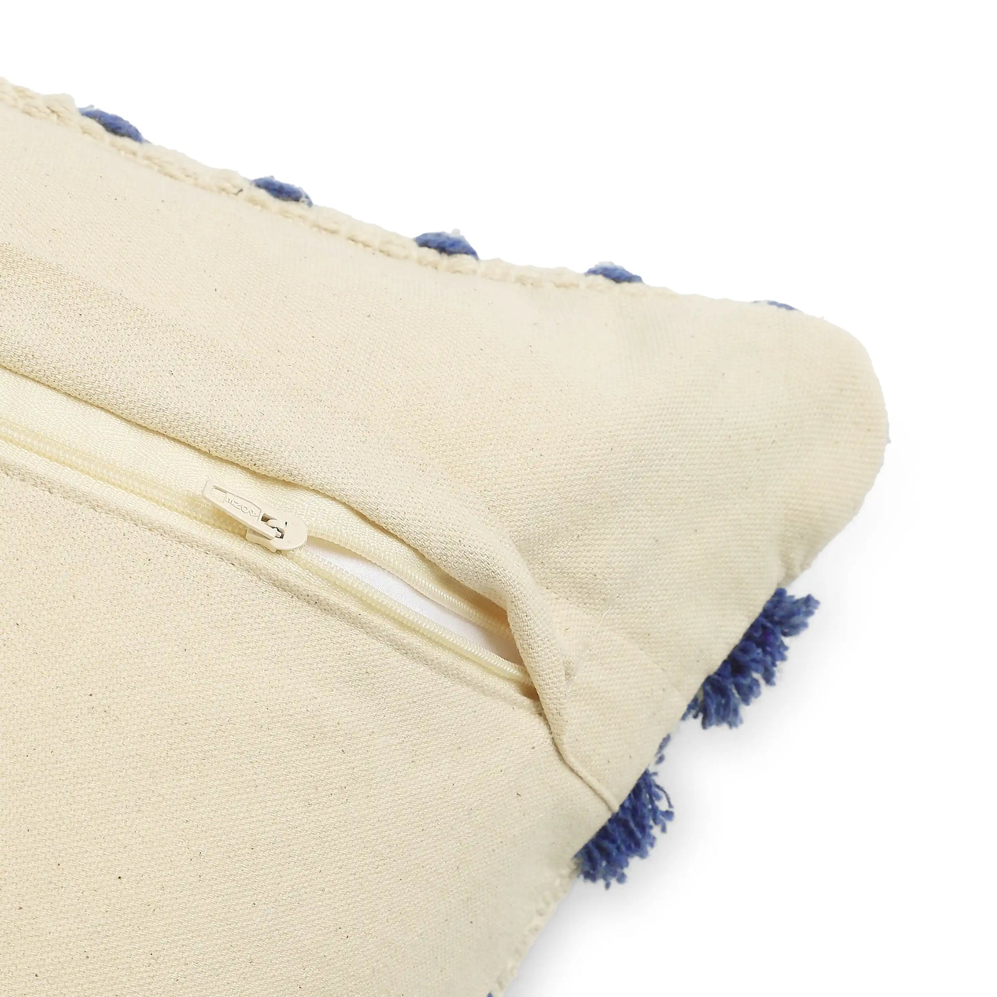 Vissencia 100% Cotton Woven Cushion Cover | Summer Breeze Marine Blue / Cushion Cover (41cm x 41cm)