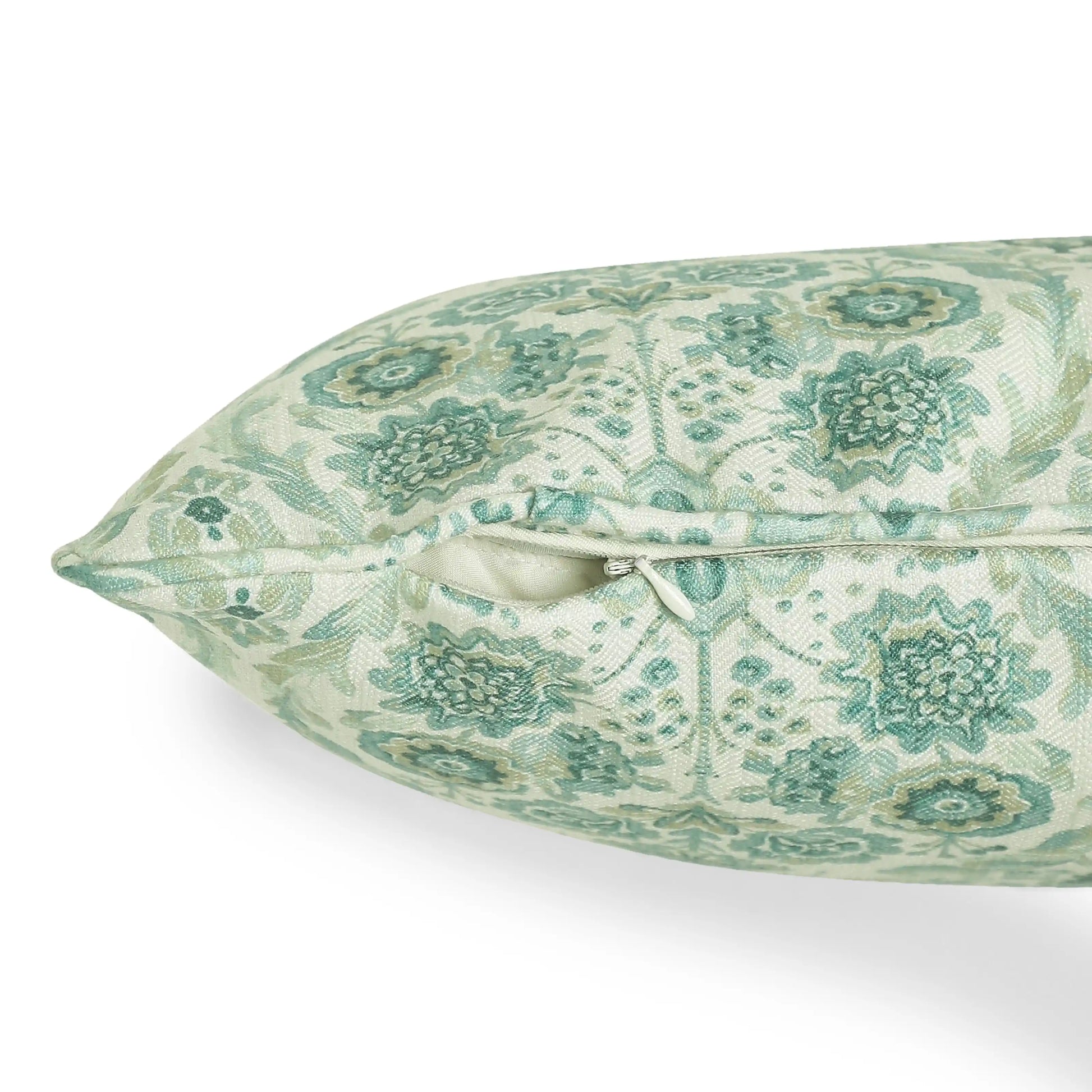 Espricia Printed Cushion Cover | Jaipuri Tales Soft Sage / Cushion Cover (41cm x 41cm)