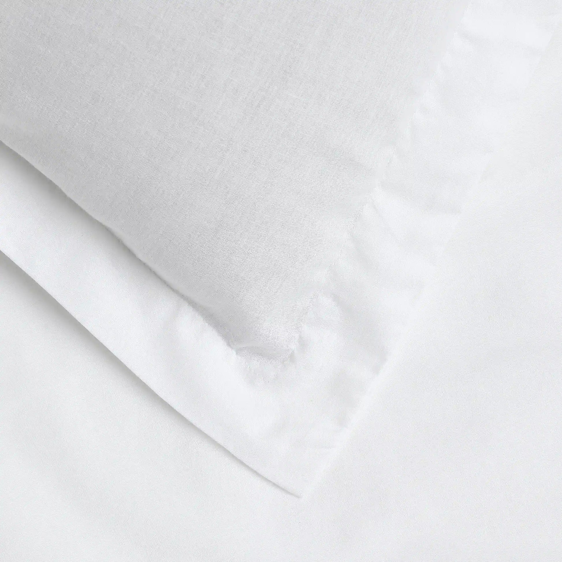 Paleto | Everyday Hues Solid Dyed Cotton Bedsheet Set-White White / Single