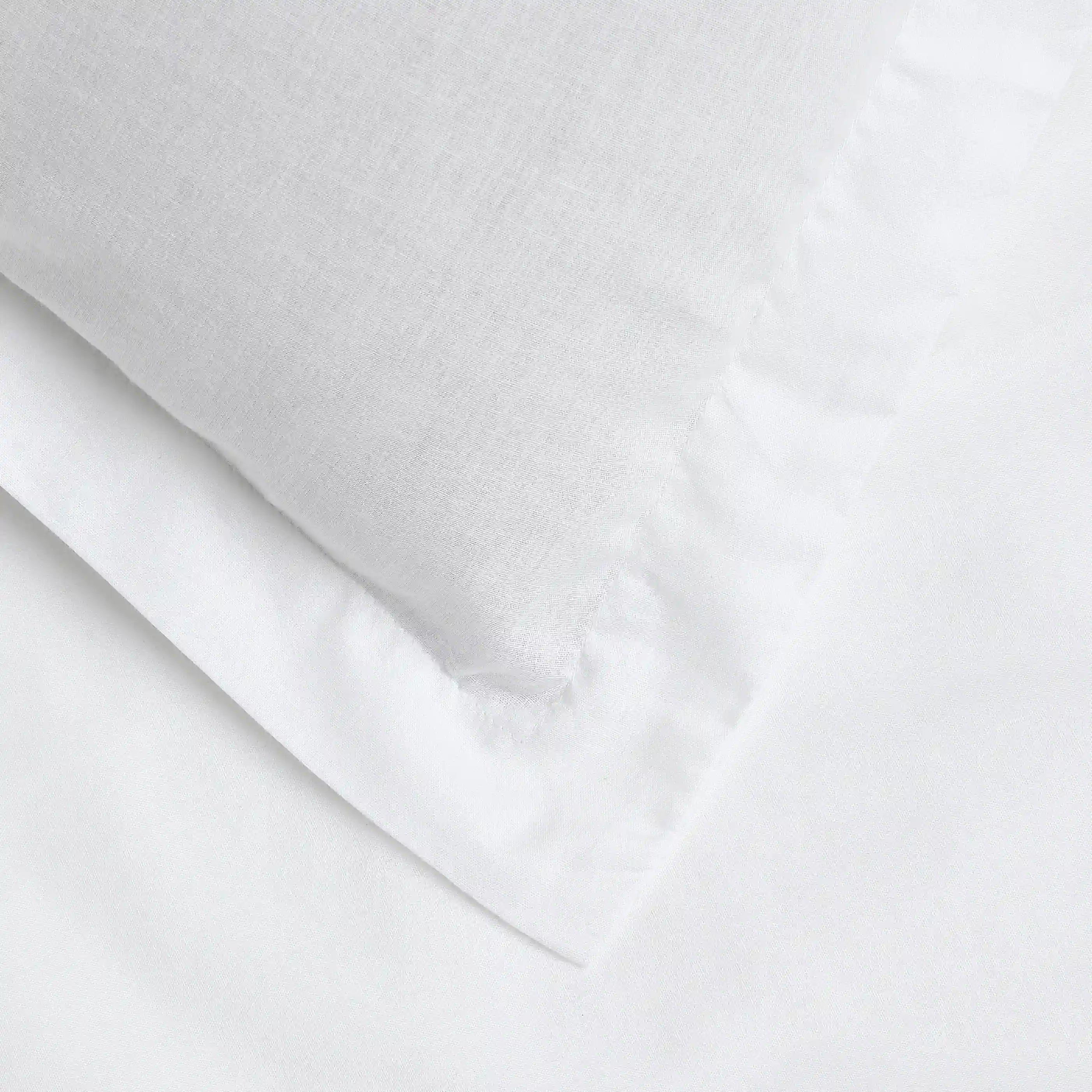Paleto | Everyday Hues Solid Dyed Cotton Bedsheet Set-White White / Single