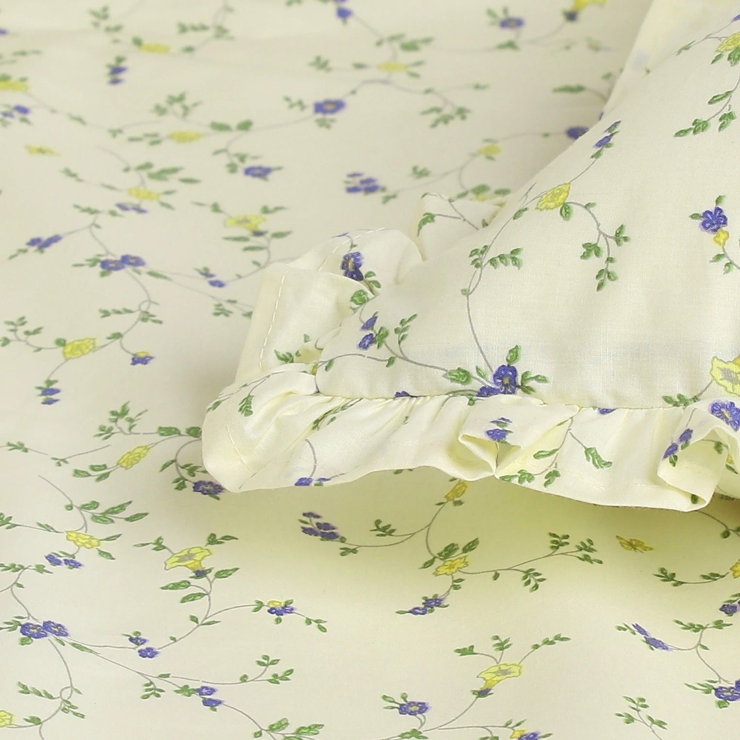 Bloomshire Luxe 100% Cotton Bedsheet Set Cream Bloom / Super King