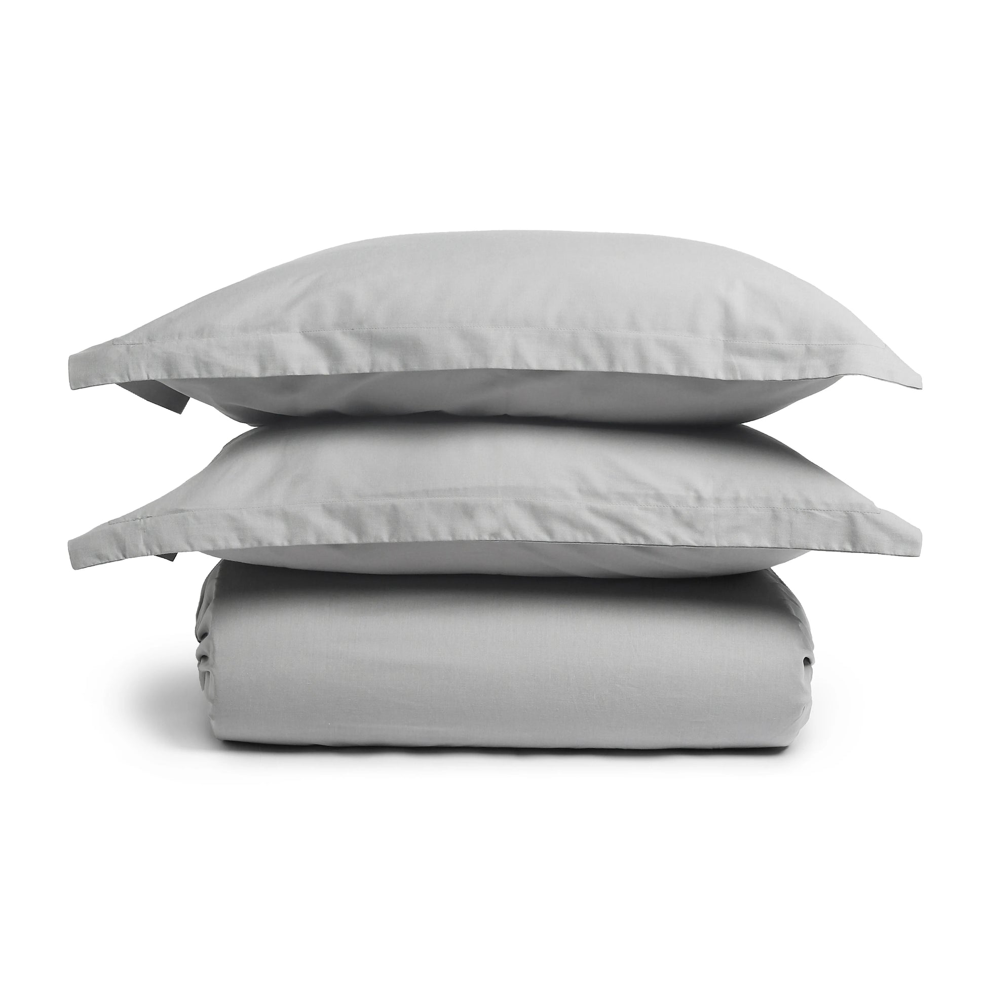 Paleto | Everyday Hues Solid Dyed Cotton Fitted Sheet Set-Grey Grey / Queen