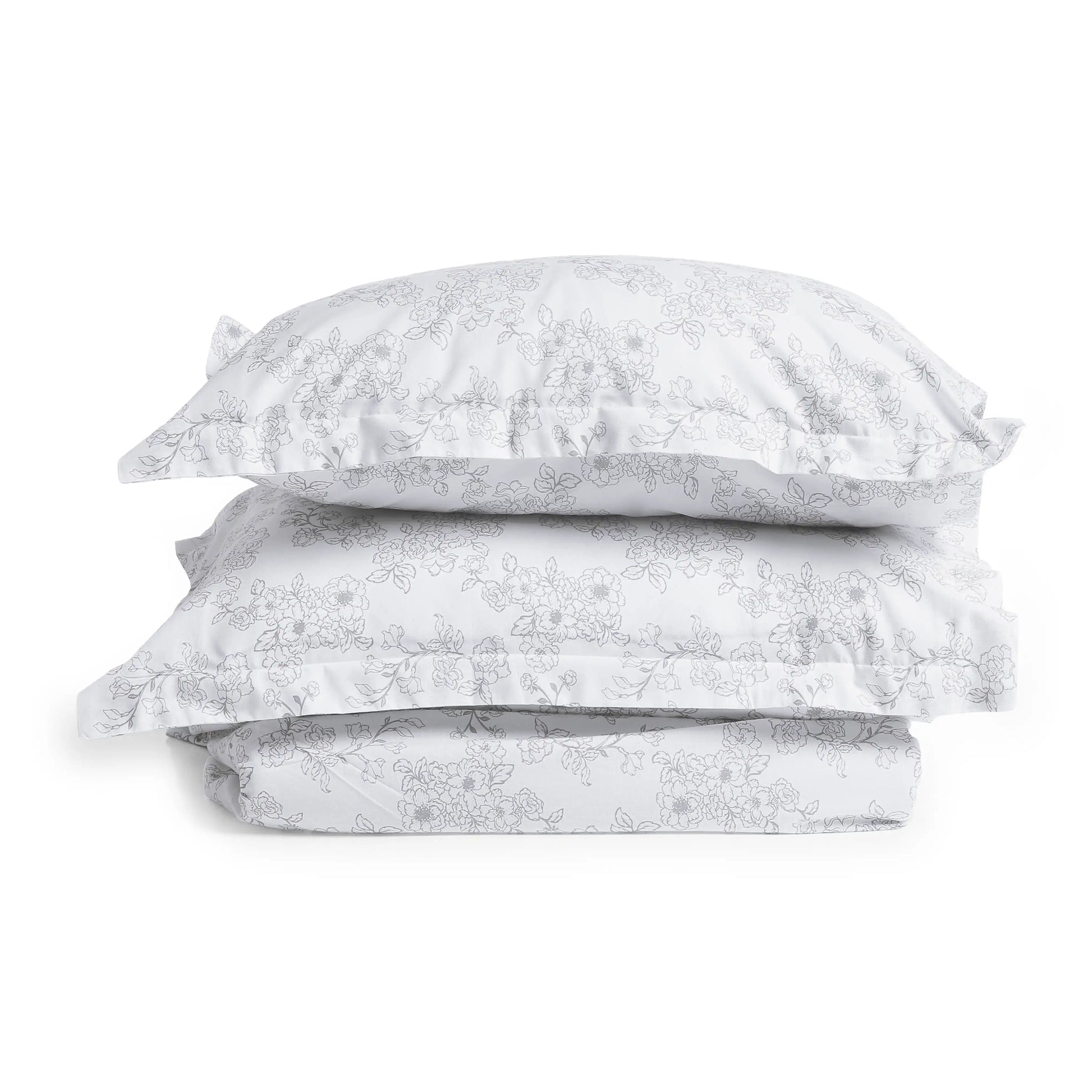 Bloomshire Classic | Everyday Charm Printed Cotton Fitted Sheet Set-Grey Grey / King