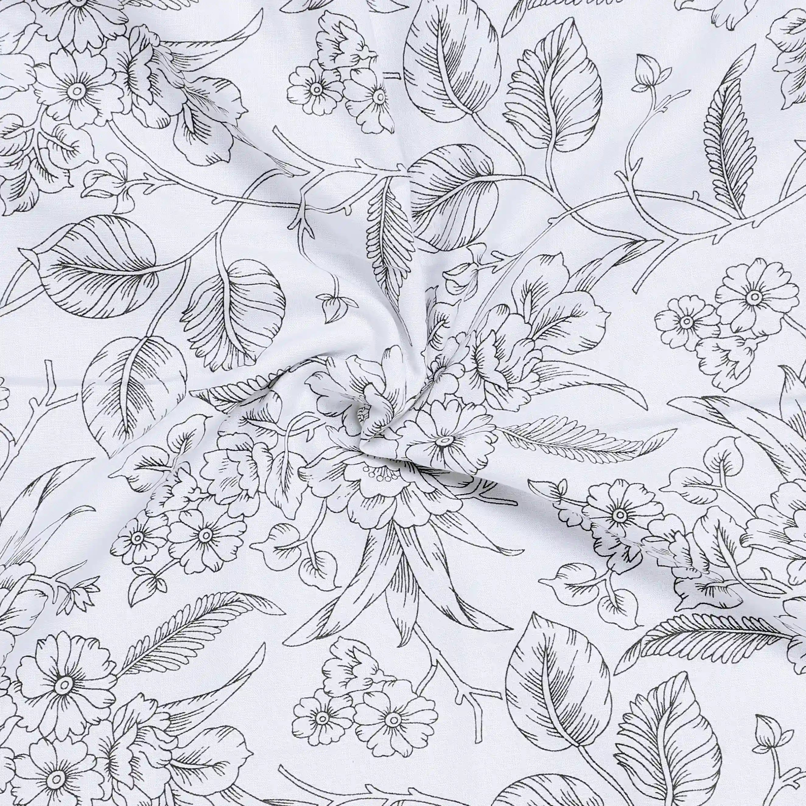 Mishella Printed Charcoal Bloom Dohar Charcoal Bloom / Single