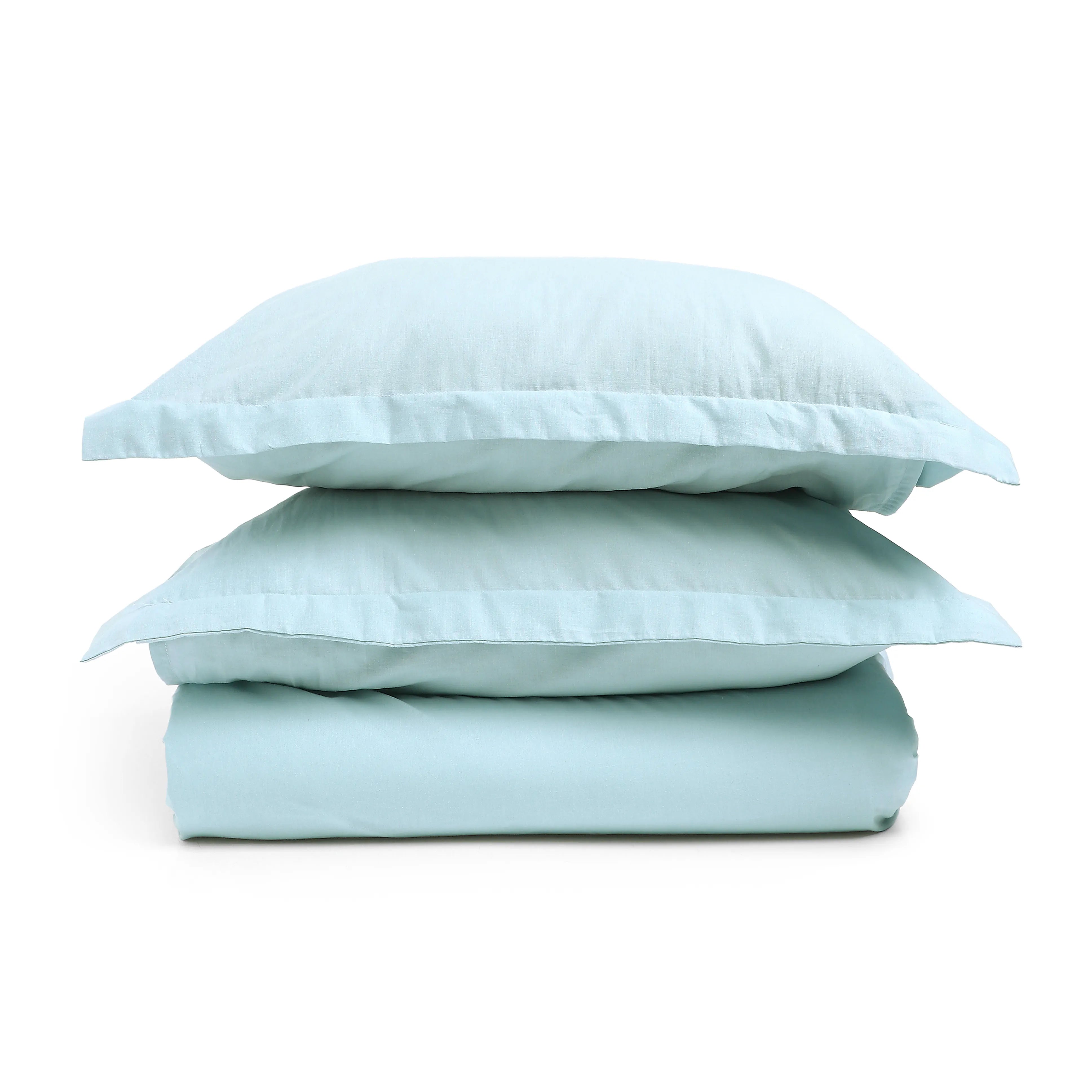 Paleto | Everyday Hues Solid Dyed Cotton Fitted Sheet Set-Blue Sky Blue Sky / King