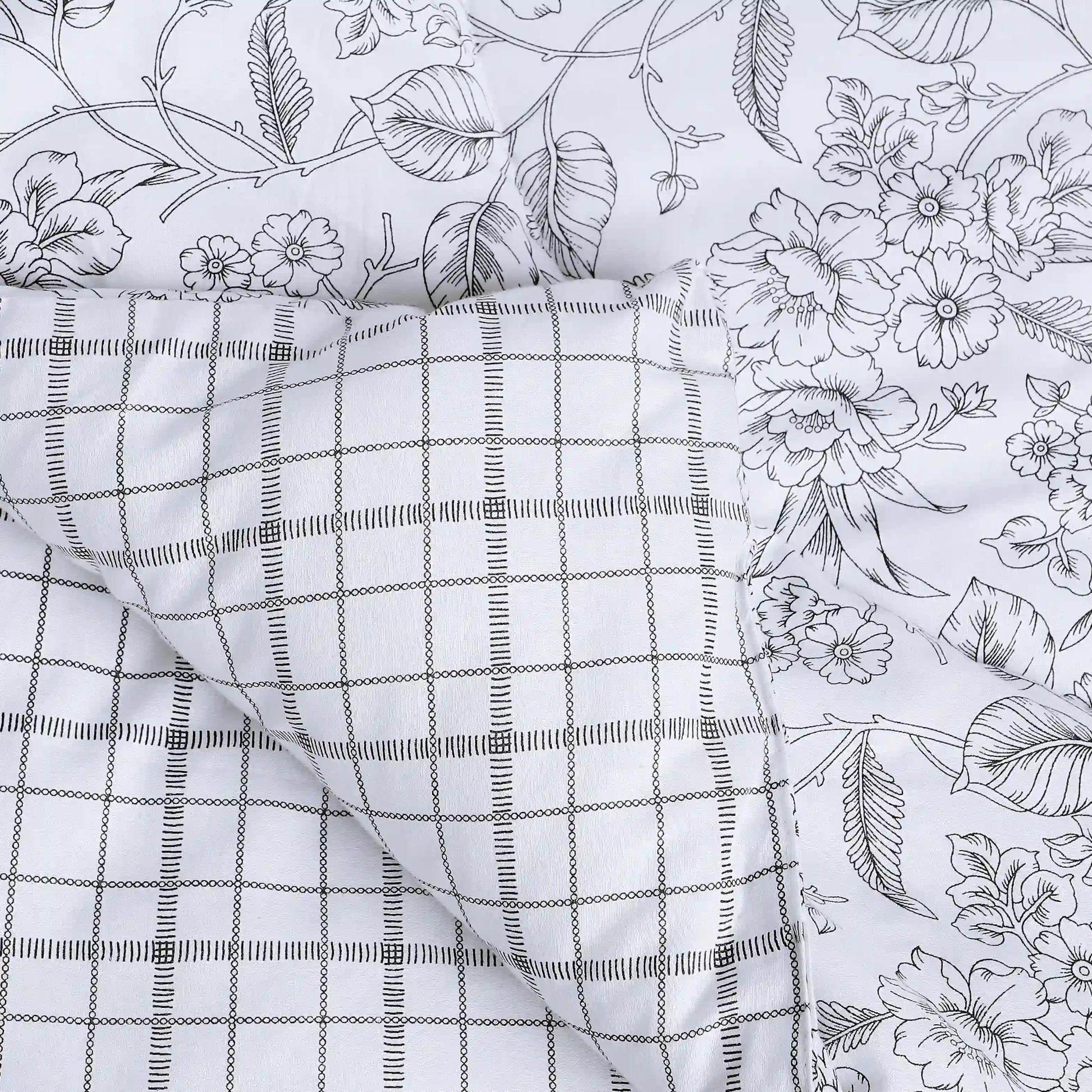 Mishella Printed Charcoal Bloom Comforter-120gsm Charcoal Bloom / Single