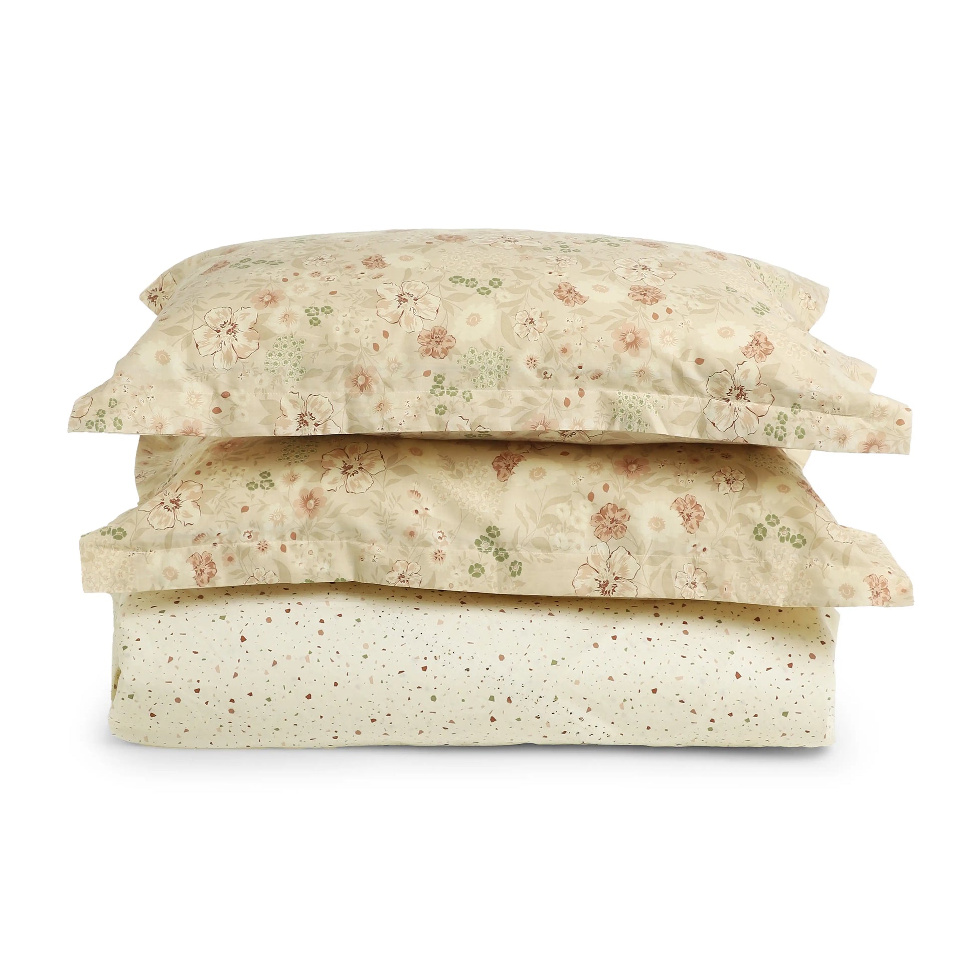 Mishella Printed Cream Fitted Sheet Set Cream / Queen