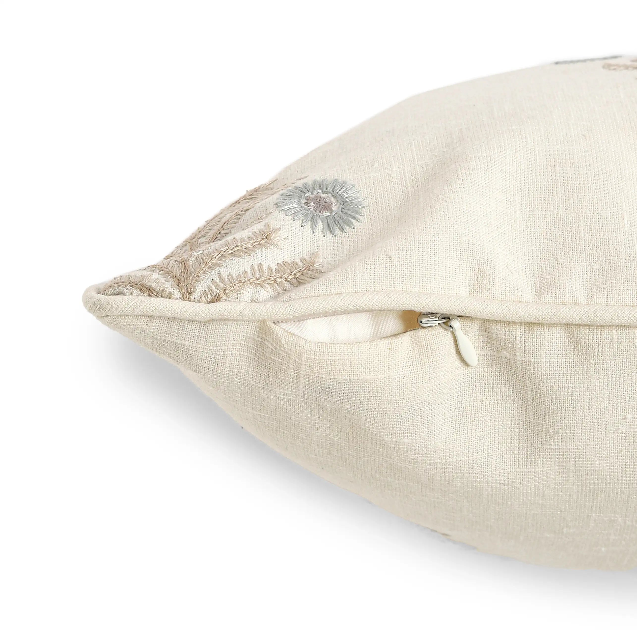 Vissencia Embroidered Cushion Cover | Threaded Bloom Ocean / Cushion Cover (51cm x 51cm)