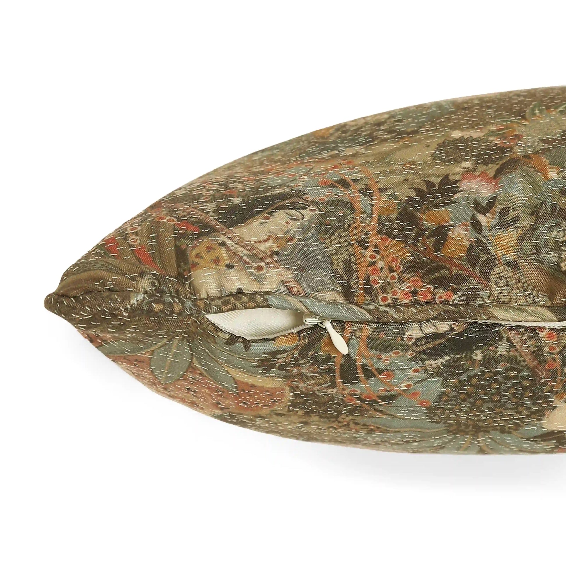Espricia Printed Cushion Cover | Chitrakari Mossy Henna / Cushion Cover (51cm x 51cm)