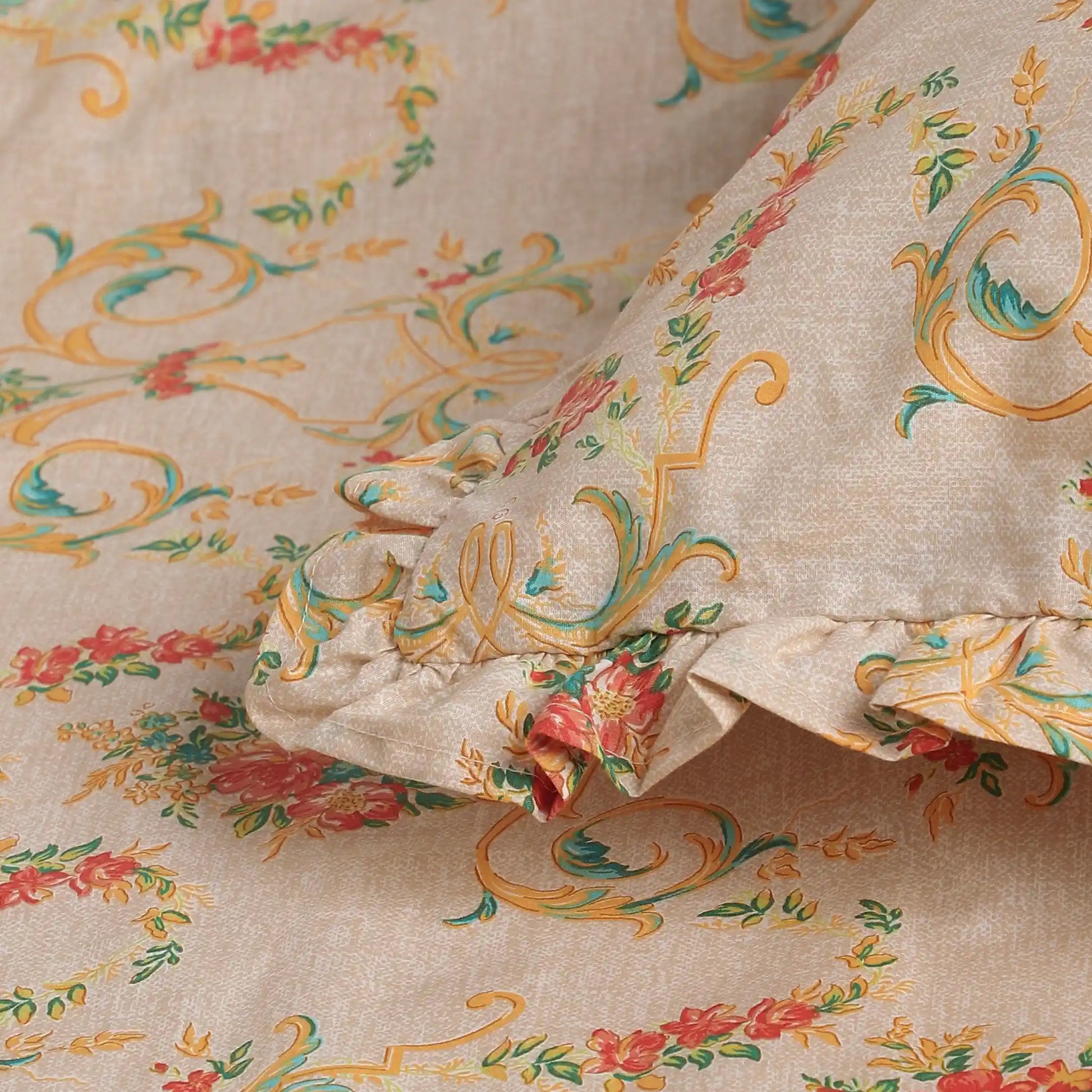 Bloomshire Luxe Printed Bedsheet Set-Multicolour Multicolour / Double