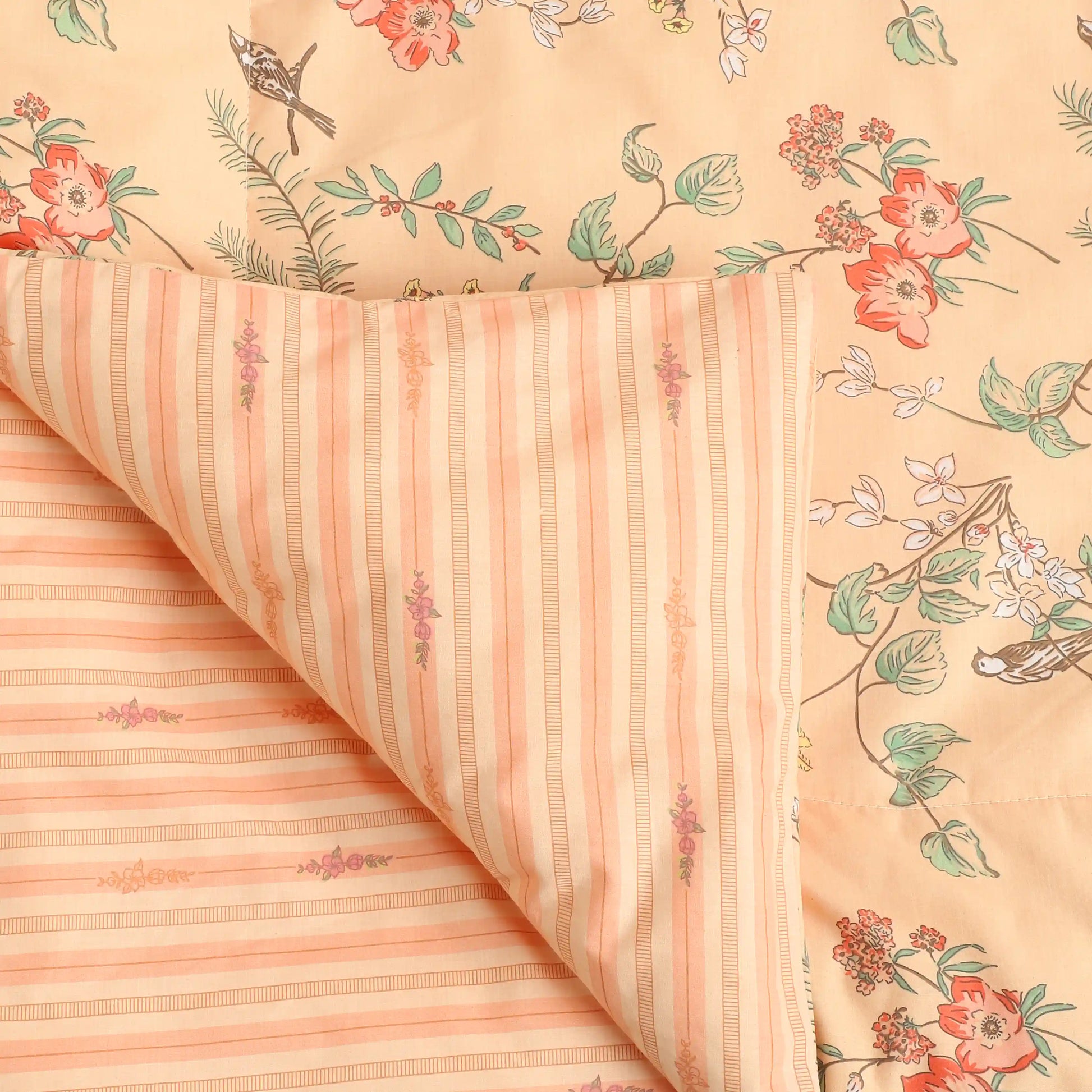 Bloomshire Luxe Printed Comforter-120gsm-Peach Peach / Double