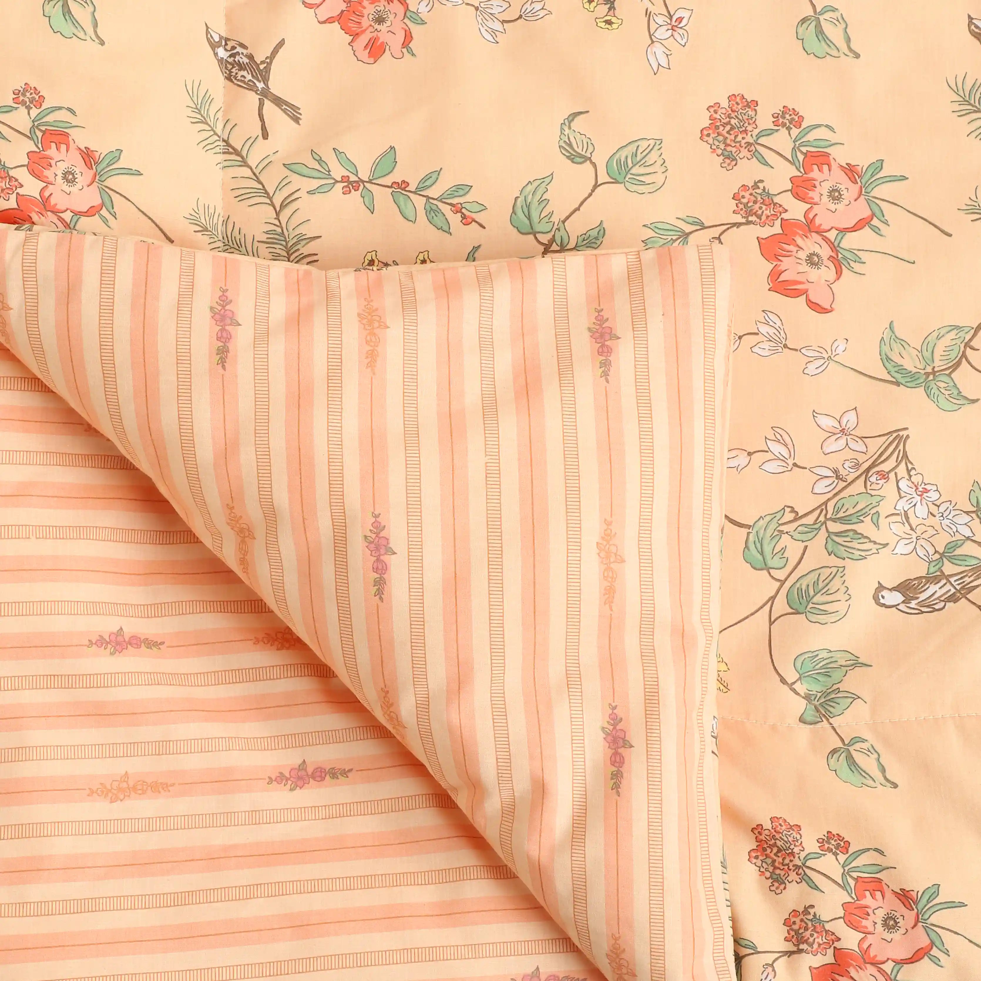 Bloomshire Luxe Printed Comforter-120gsm-Peach Peach / Double