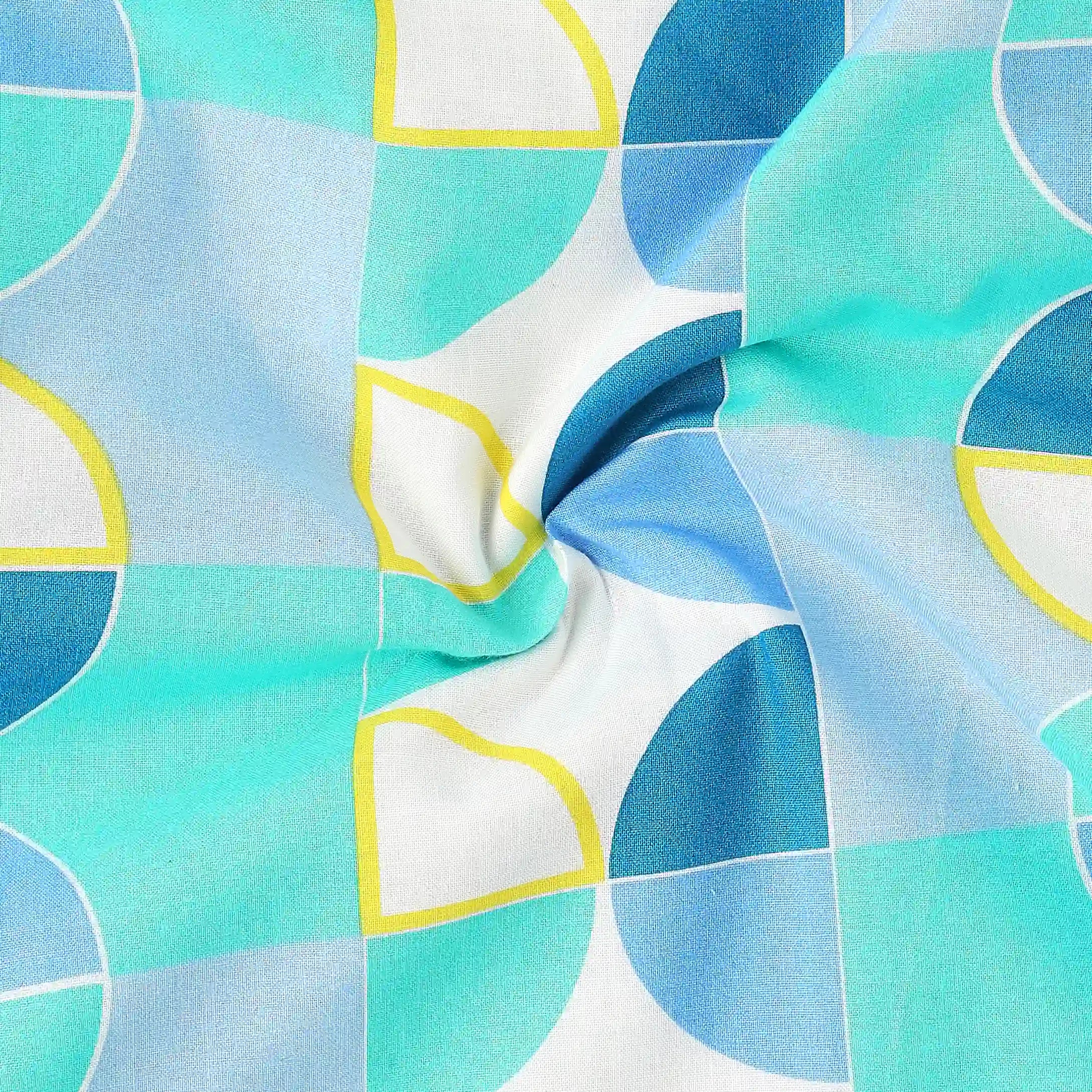 Mishella Printed Orbit Teal Dohar Orbit Teal / Single