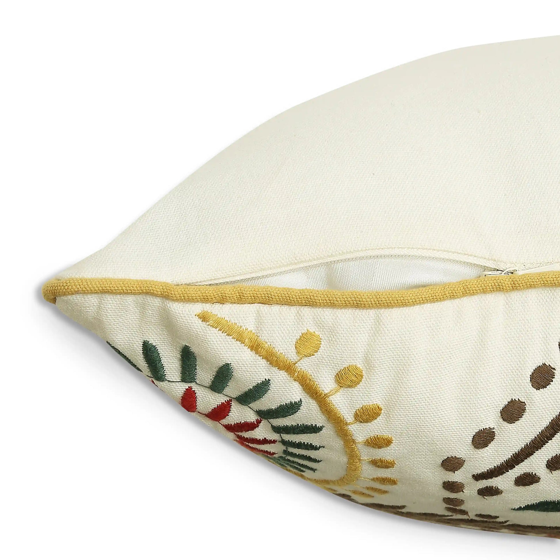 Espricia Embroidered Cushion Cover | Floral Mirage Sepia / Cushion Cover (41cm x 66cm)