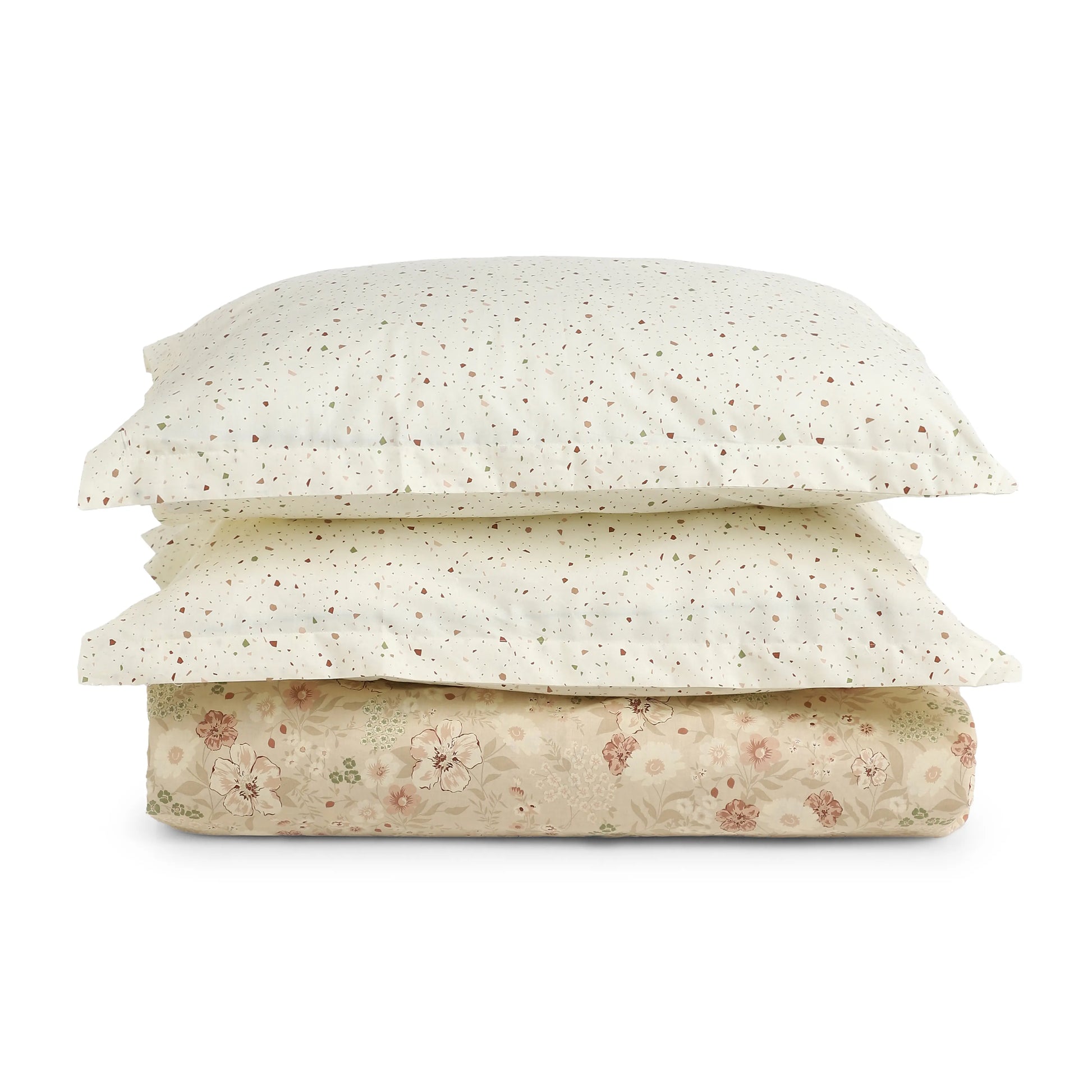 Mishella Printed Beige Fitted Sheet Set Beige / Queen