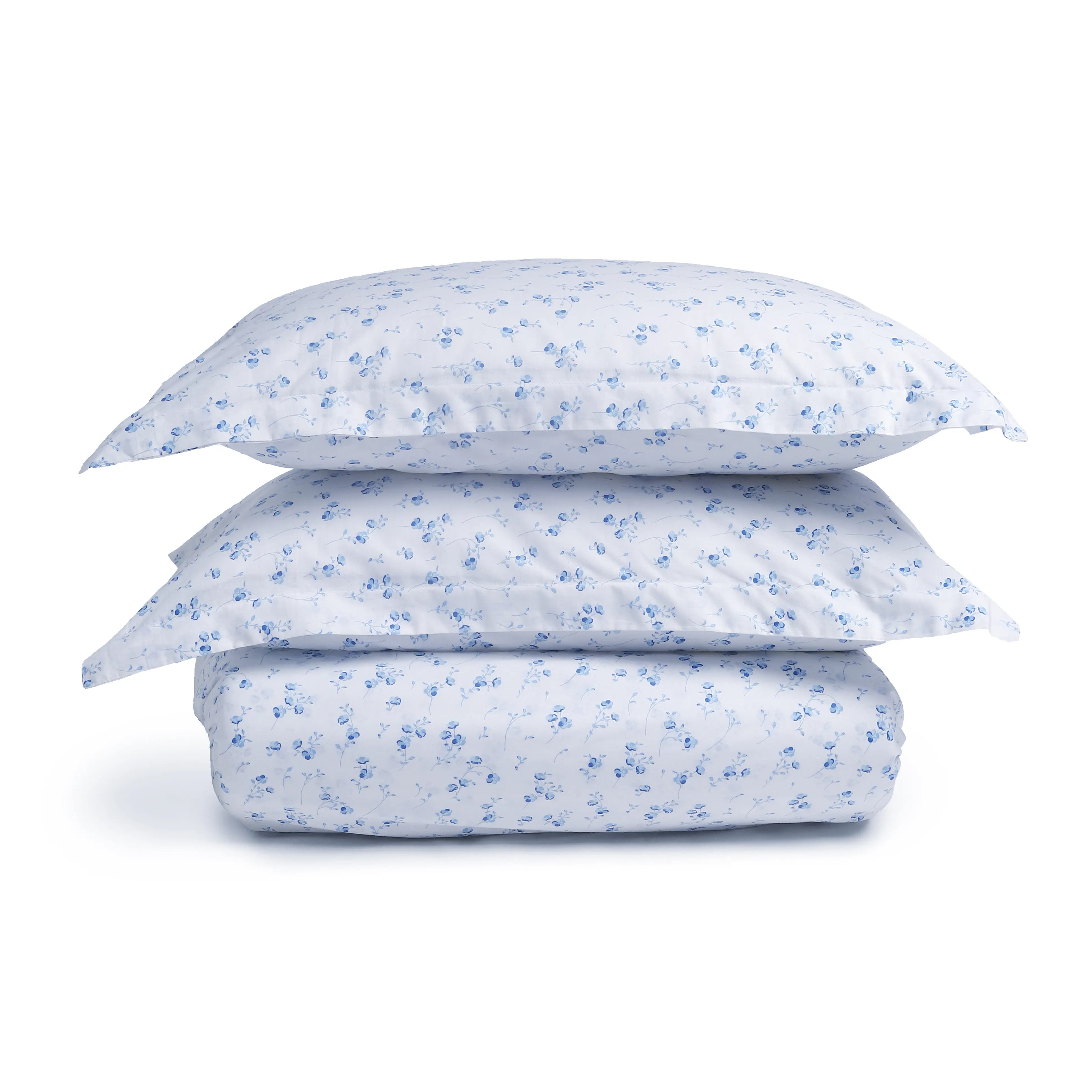Bloomshire Classic | Everyday Charm Printed Cotton Fitted Sheet Set-Ocean Blue Ocean Blue / King