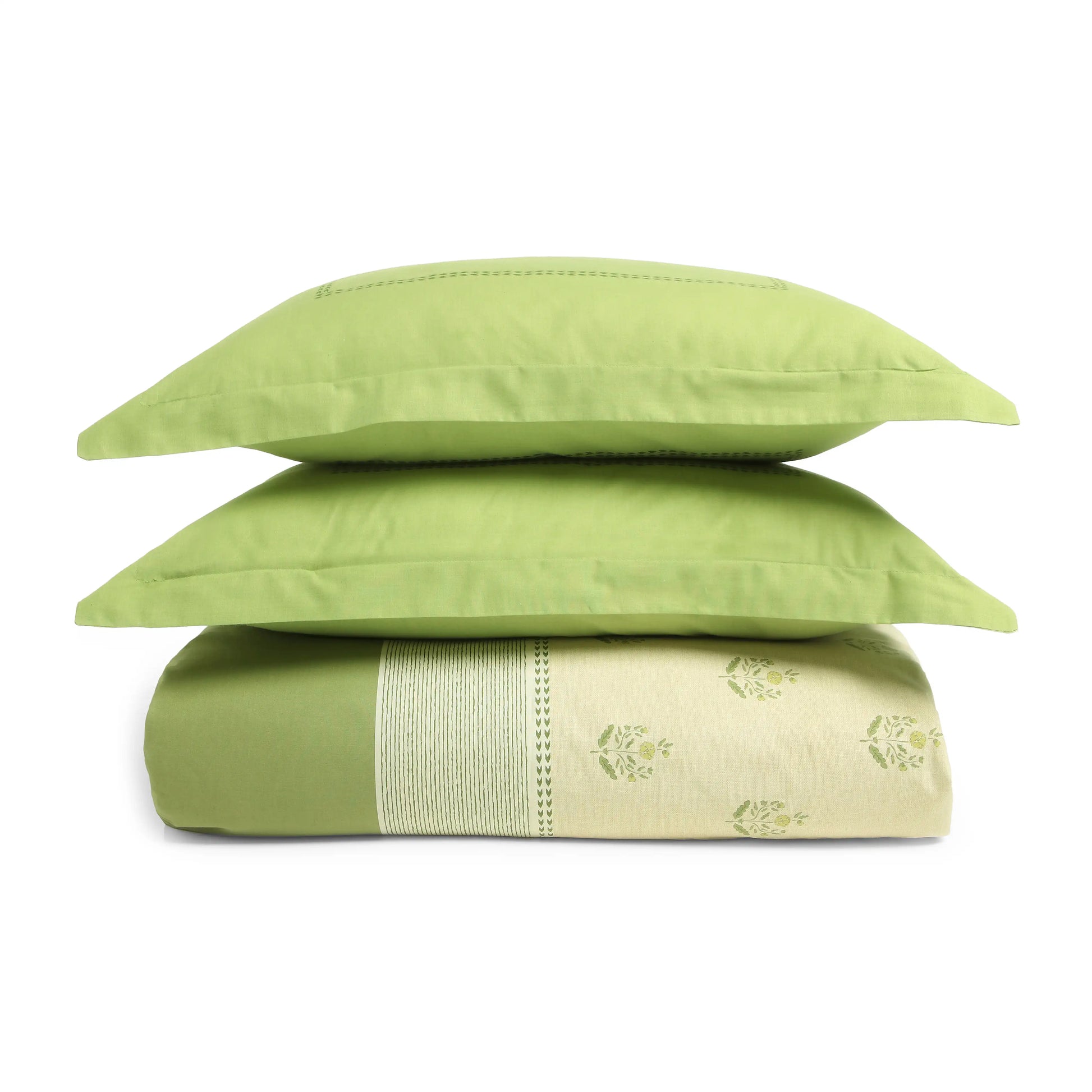 Chippa Lane | Contemporary Indian Print Design Cotton Fitted Sheet Set-Indian Moss Indian Moss / King