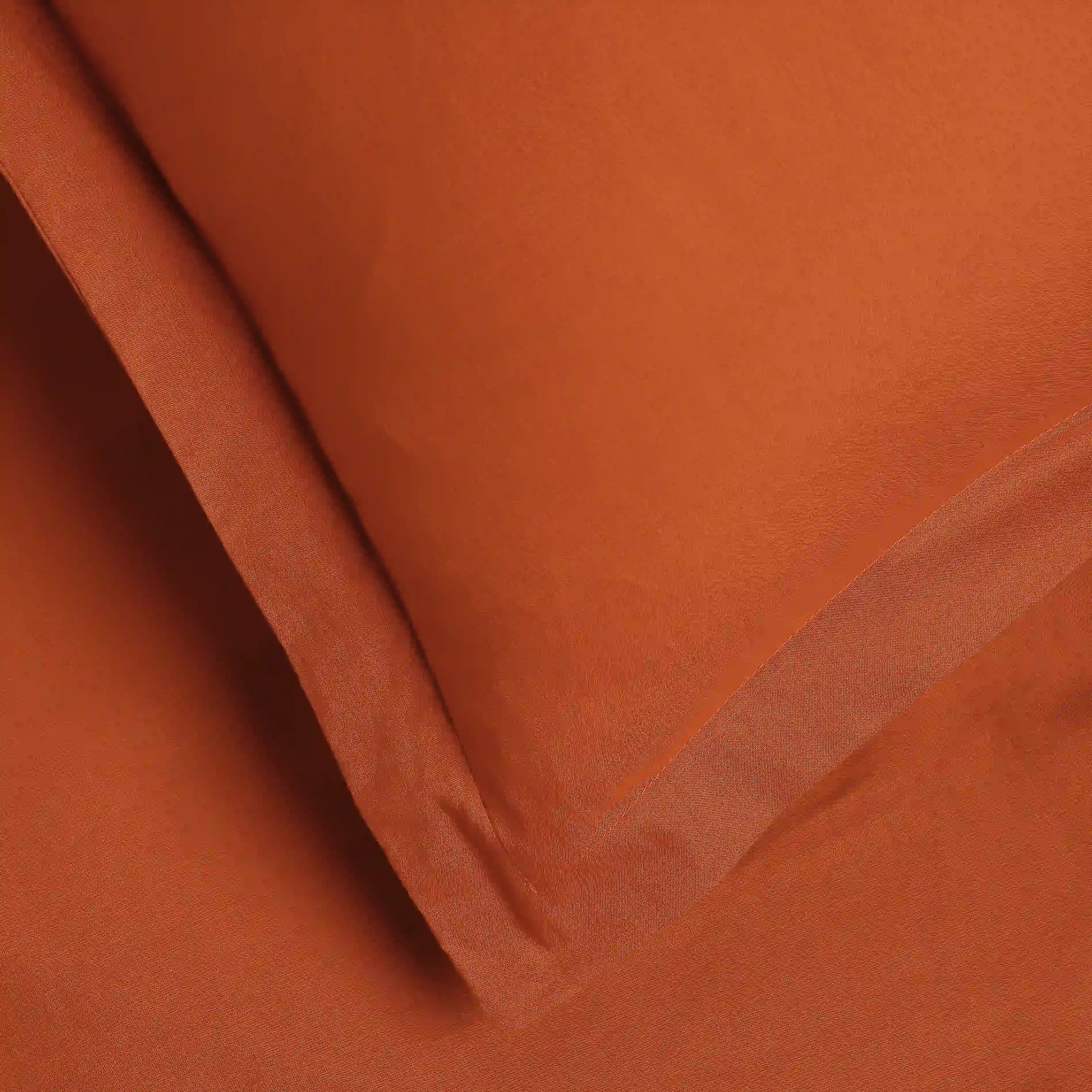 Paleto | Everyday Hues Solid Dyed Cotton Bedsheet Set-Rust Rust / Super King