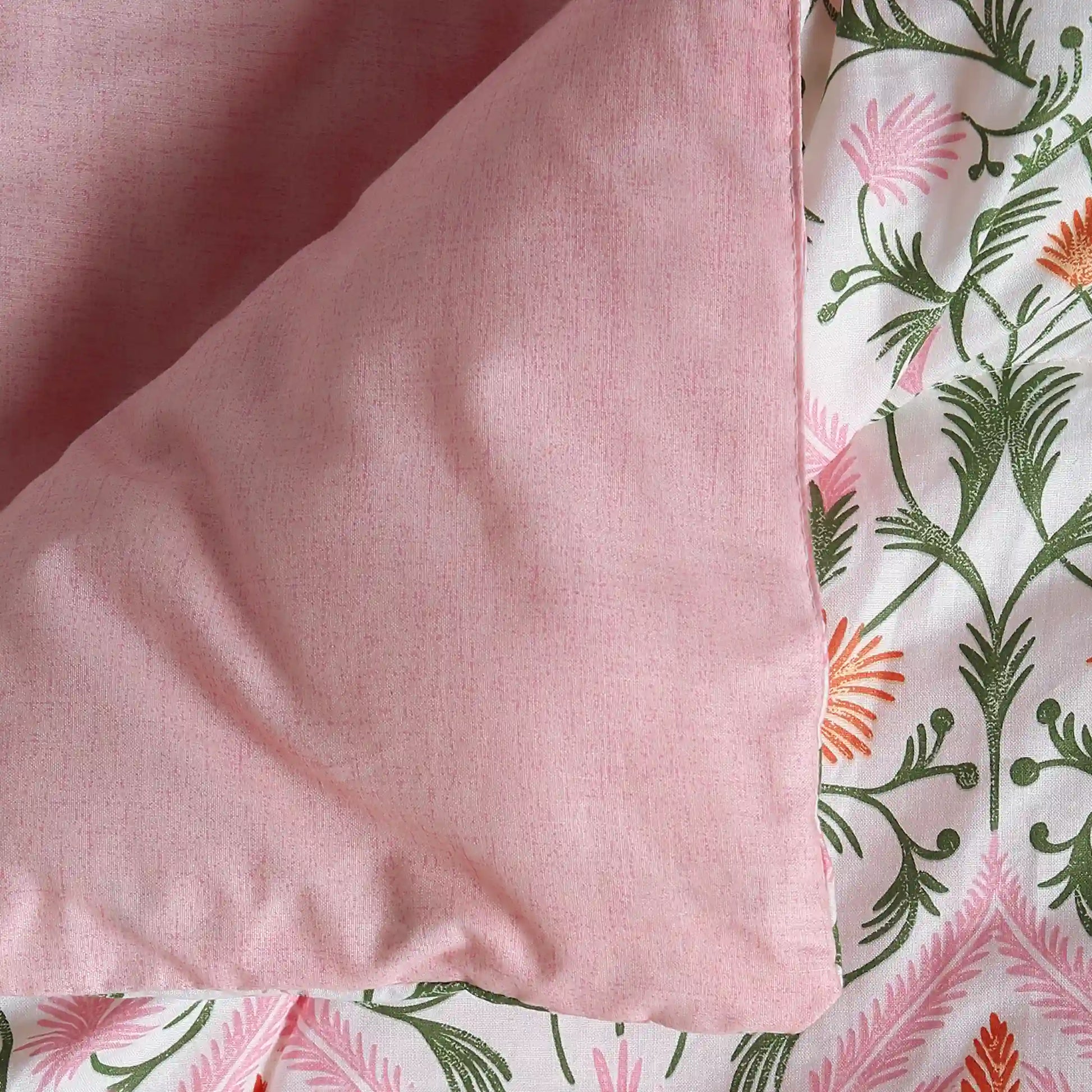 Bloomshire Classic | Everyday Charm Printed 240GSM Reversible Comforter for Extra Warmth-Salmon Salmon / Double