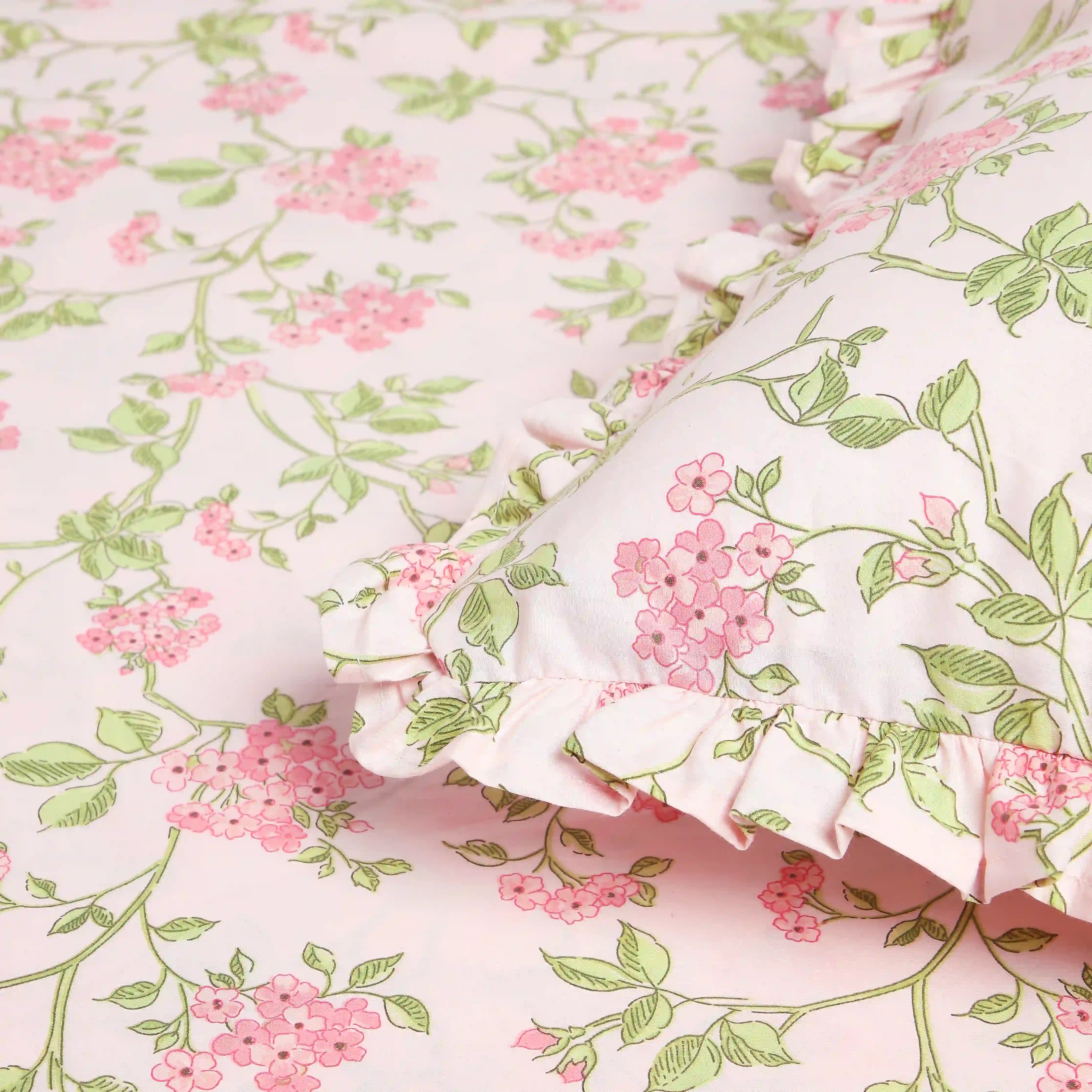 Bloomshire Luxe 100% Cotton Bedsheet Set Pink / Double