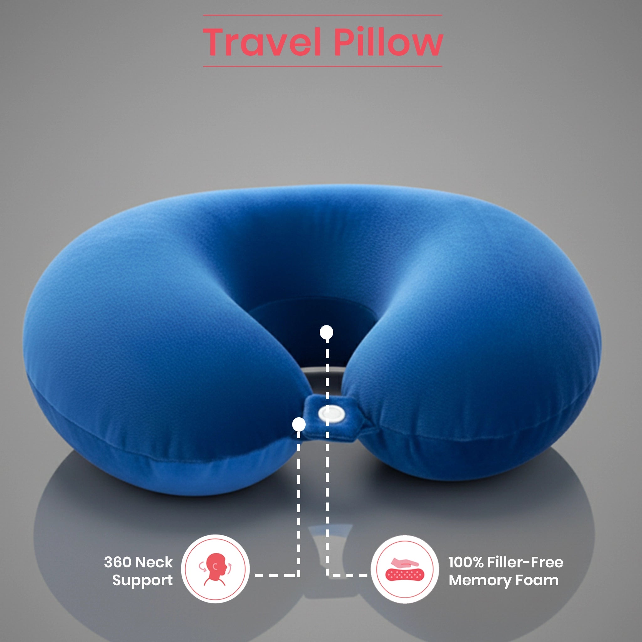 Wanderlust | Travel Neck Pillow | Blue Blue