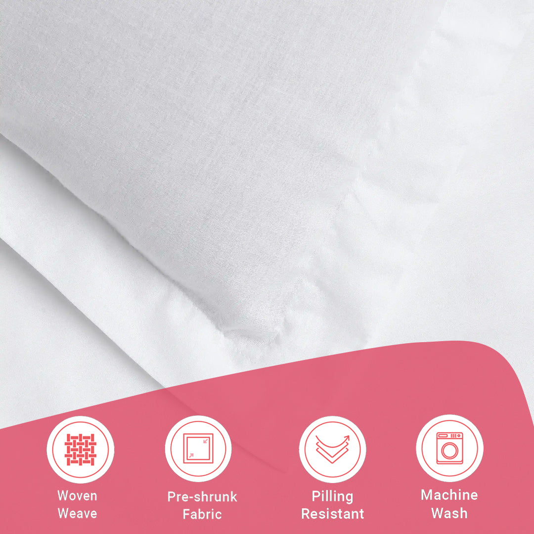 Paleto | Everyday Hues Solid Dyed Cotton Bedsheet Set-White