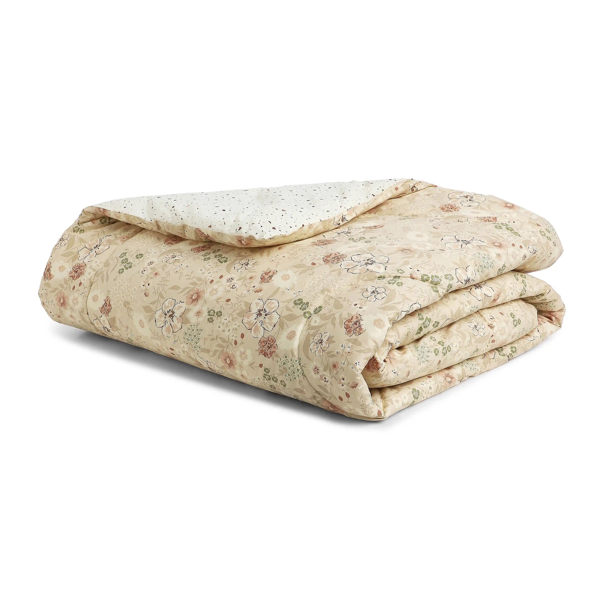 Mishella Printed Beige Bedding Set-3 (Dbl Bedsheet + Dbl Comforter) Beige / Double