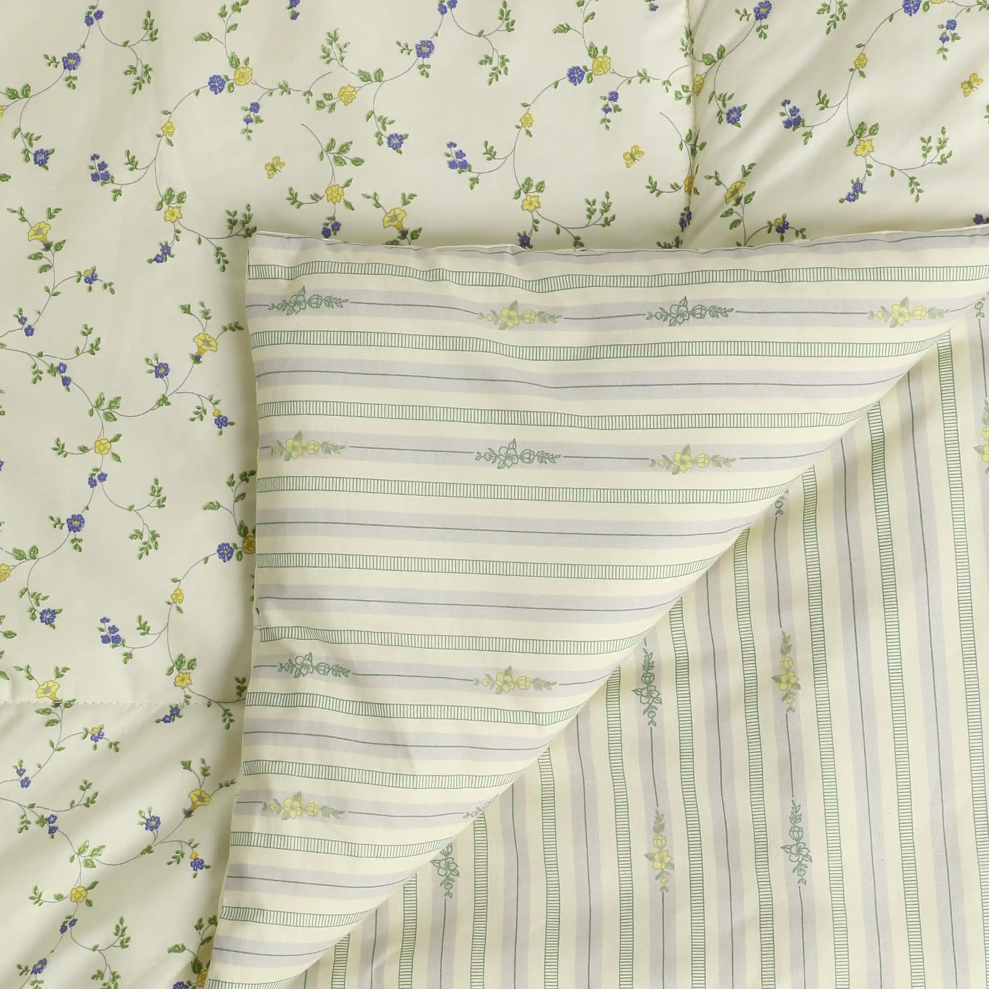 Bloomshire Luxe Printed Comforter-120gsm-Cream Bloom Cream Bloom / Double