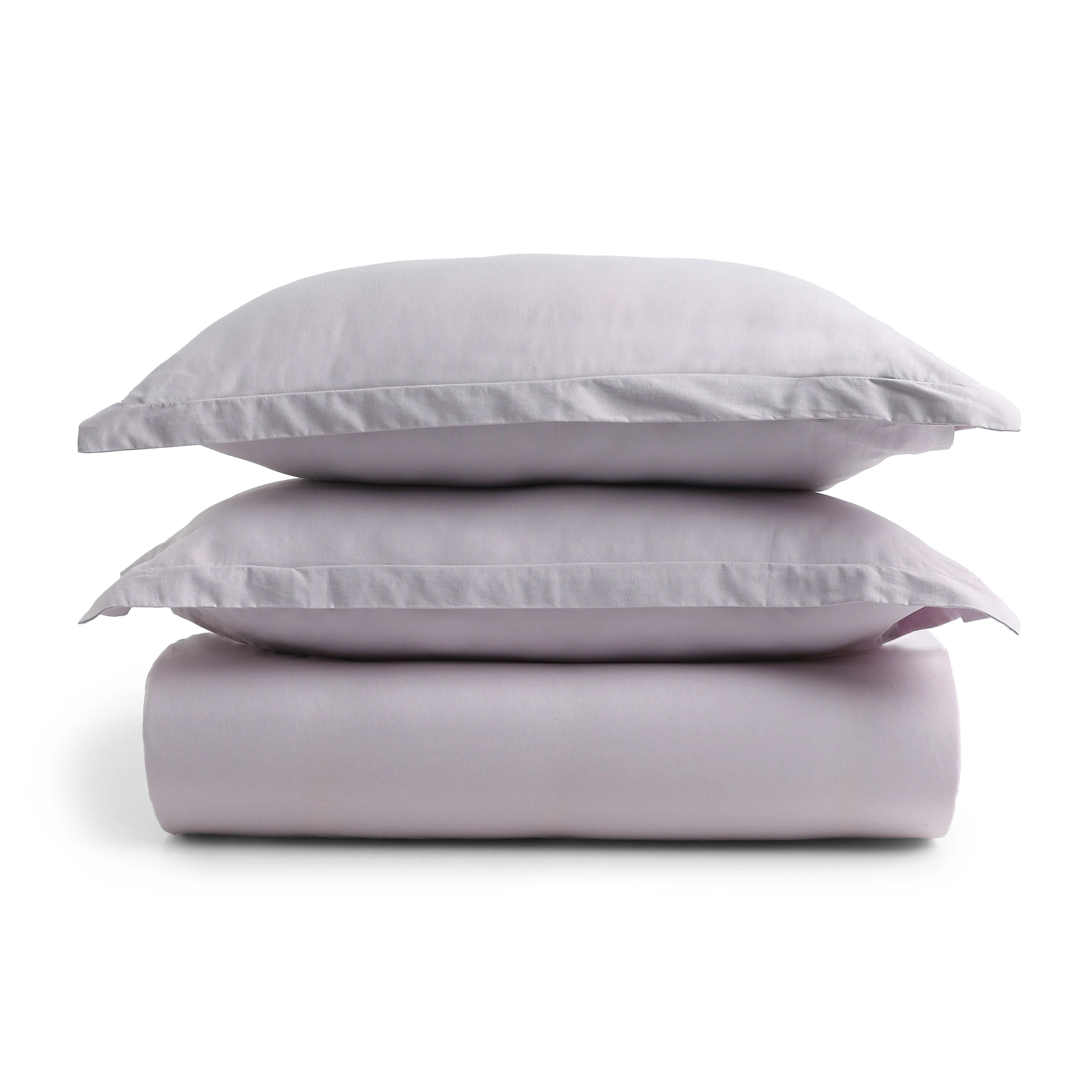 Paleto | Everyday Hues Solid Dyed Cotton Fitted Sheet Set-Grey Lavender Grey Lavender / King