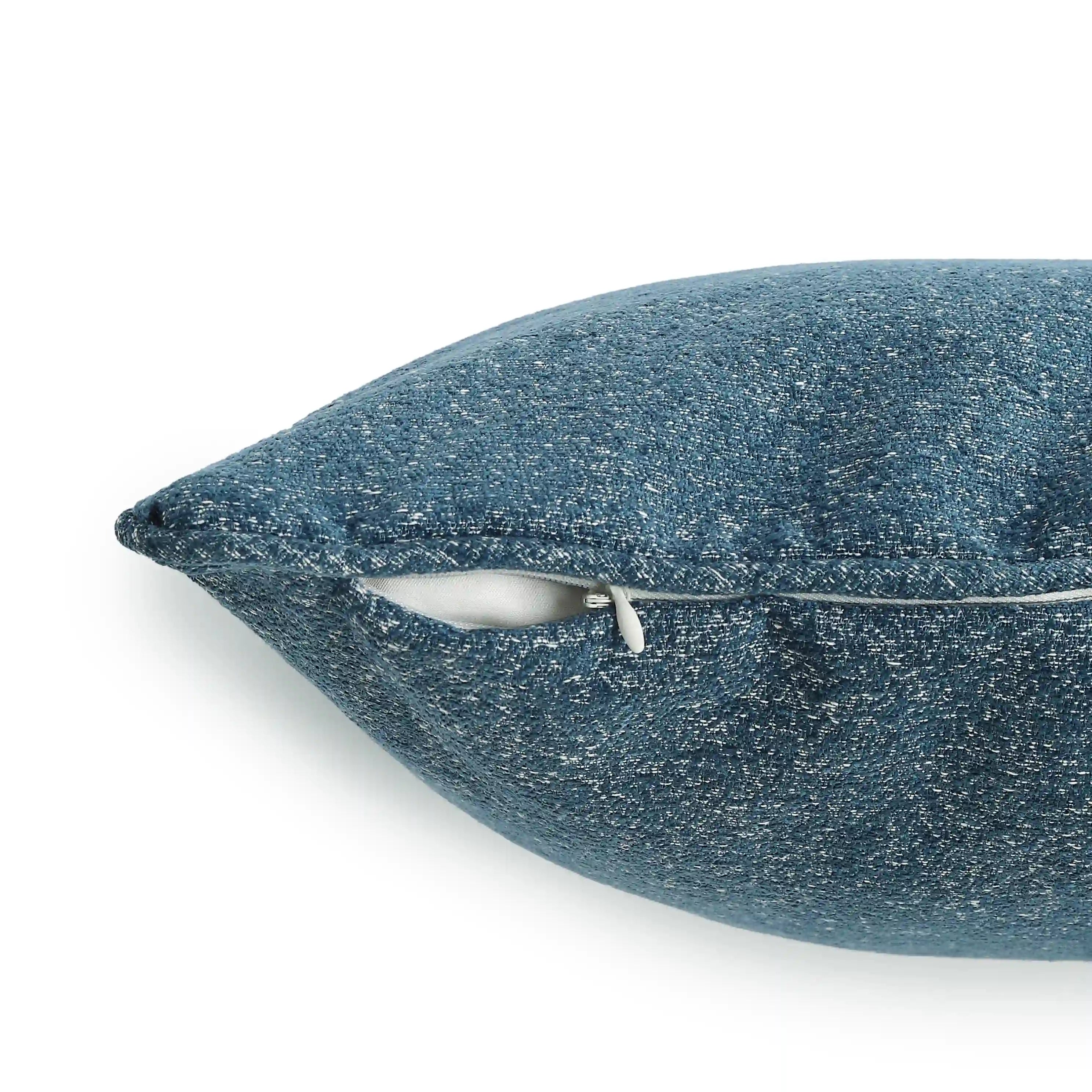 Vissencia Solid Cushion Cover | Textured Crush Ocean Depth / Cushion Cover (41cm x 41cm)