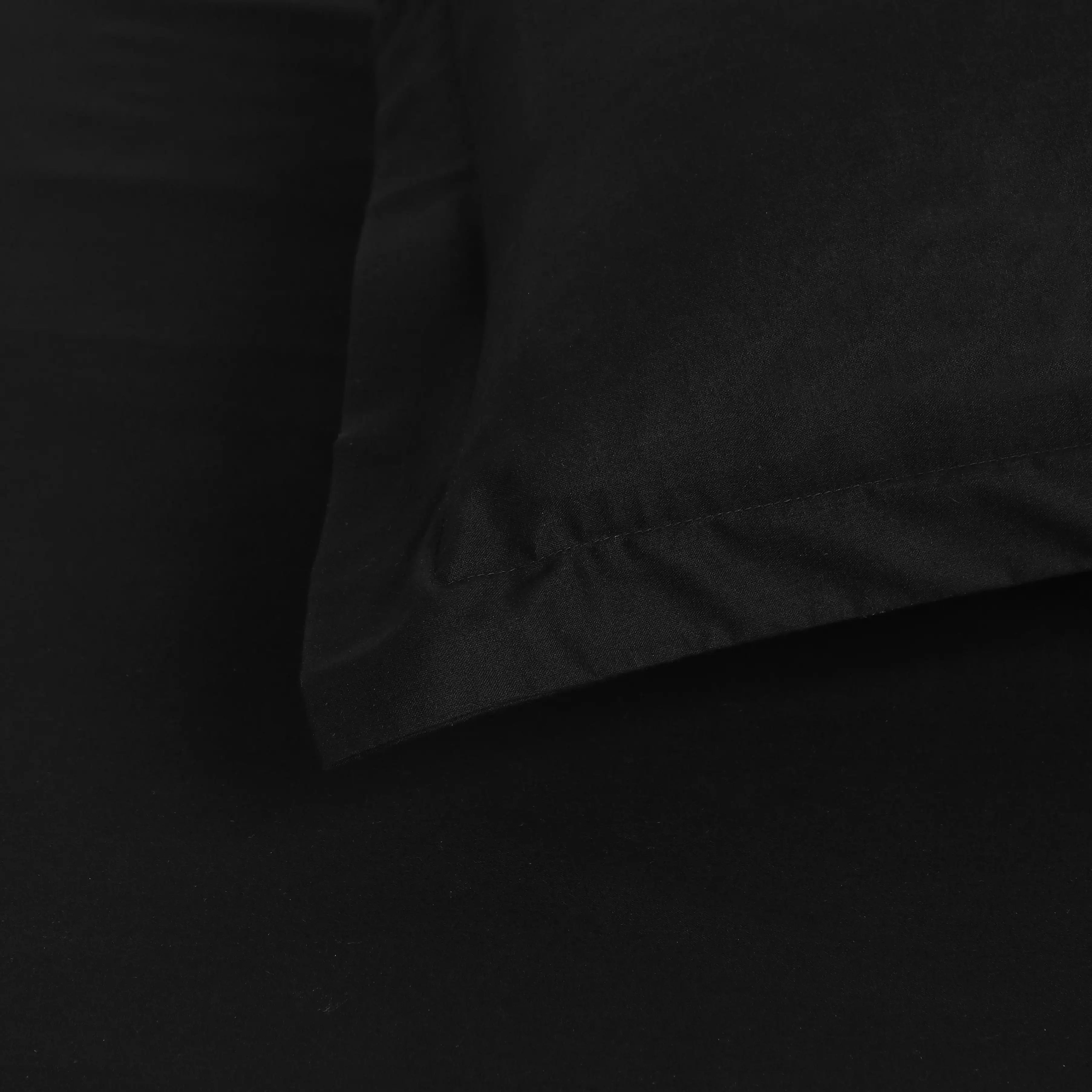 Paleto | Everyday Hues Solid Dyed Cotton Bedsheet Set-Black Black / Single