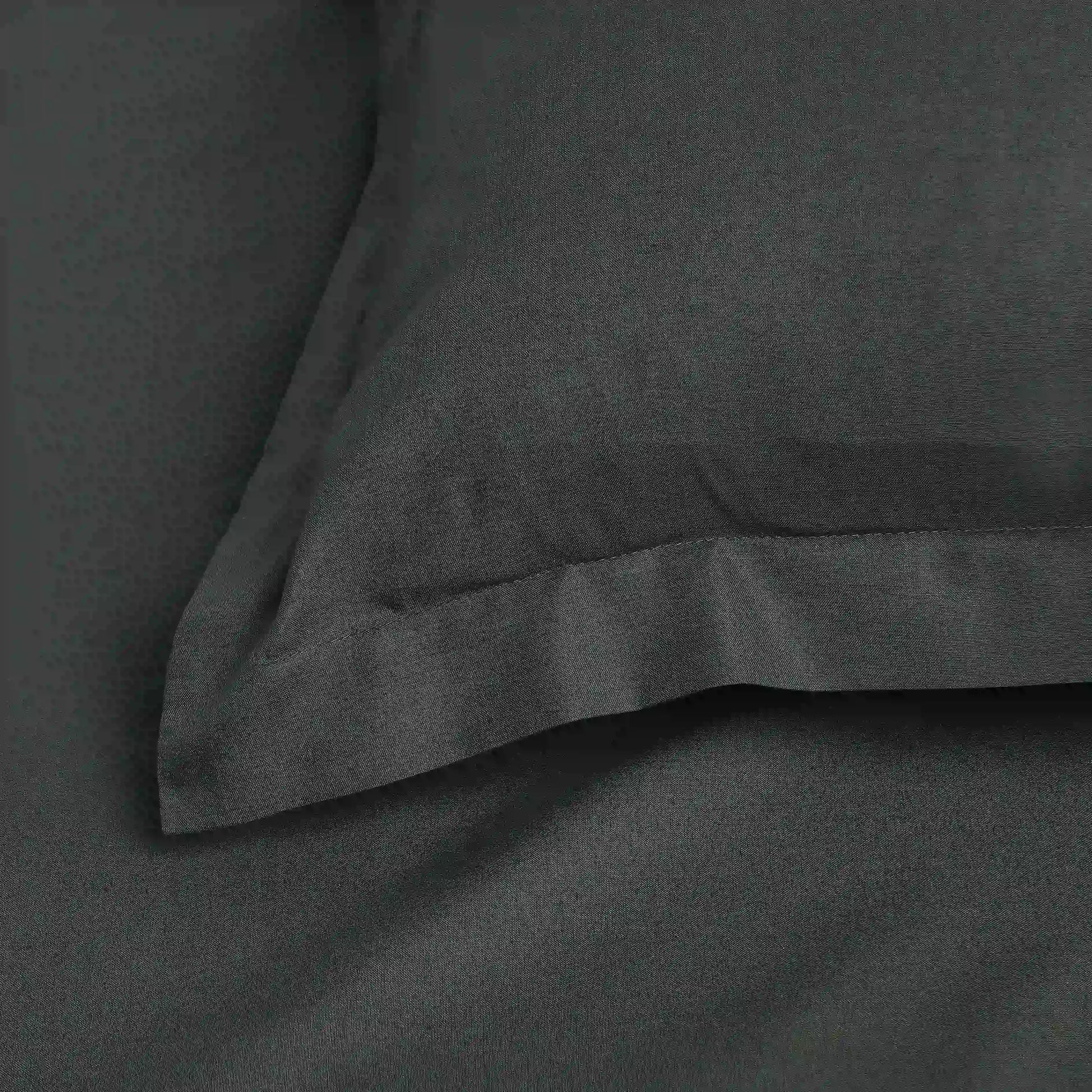 Paleto | Everyday Hues Solid Dyed Cotton Bedsheet Set-Dark Grey Dark Grey / Double