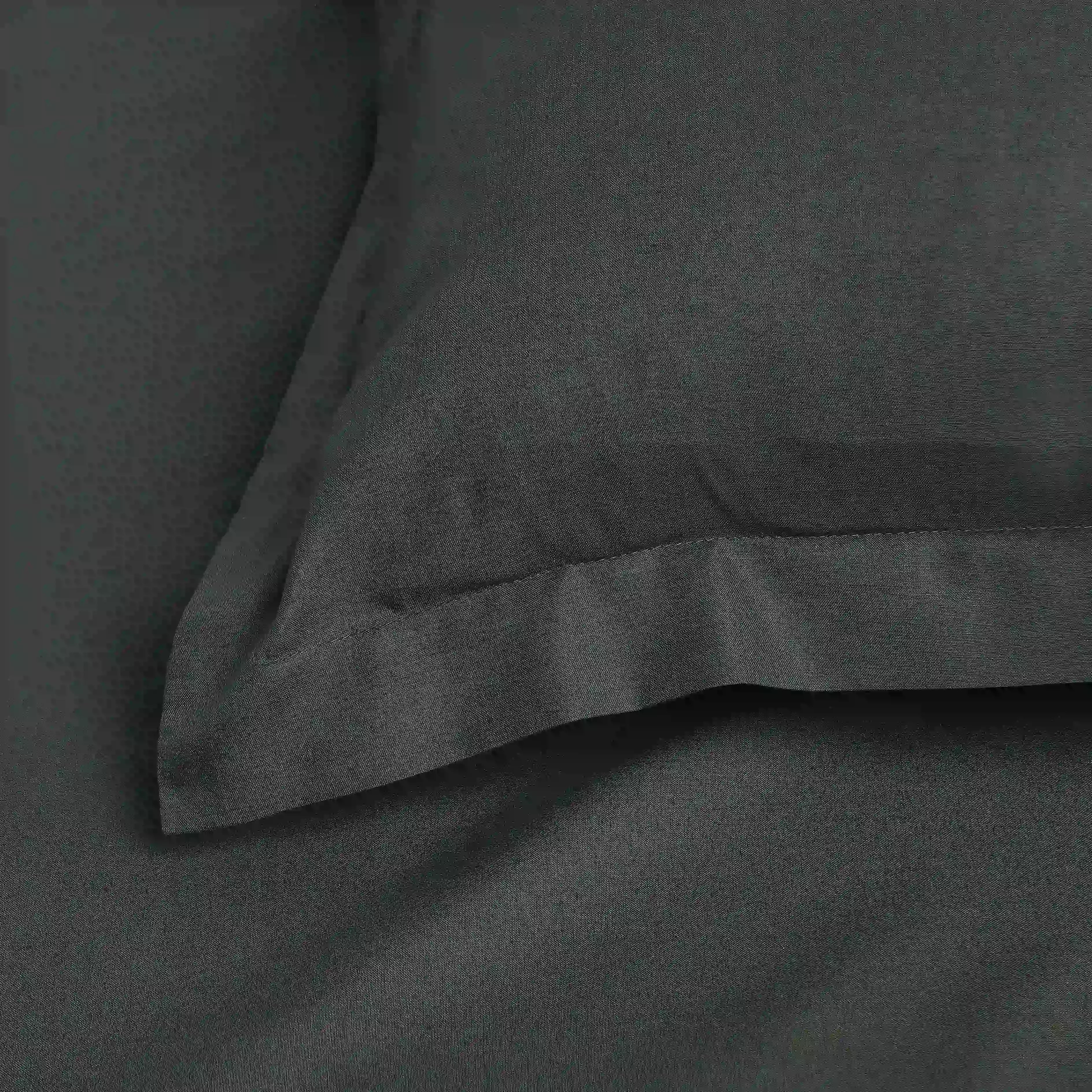 Paleto | Everyday Hues Solid Dyed Cotton Bedsheet Set-Dark Grey Dark Grey / Double