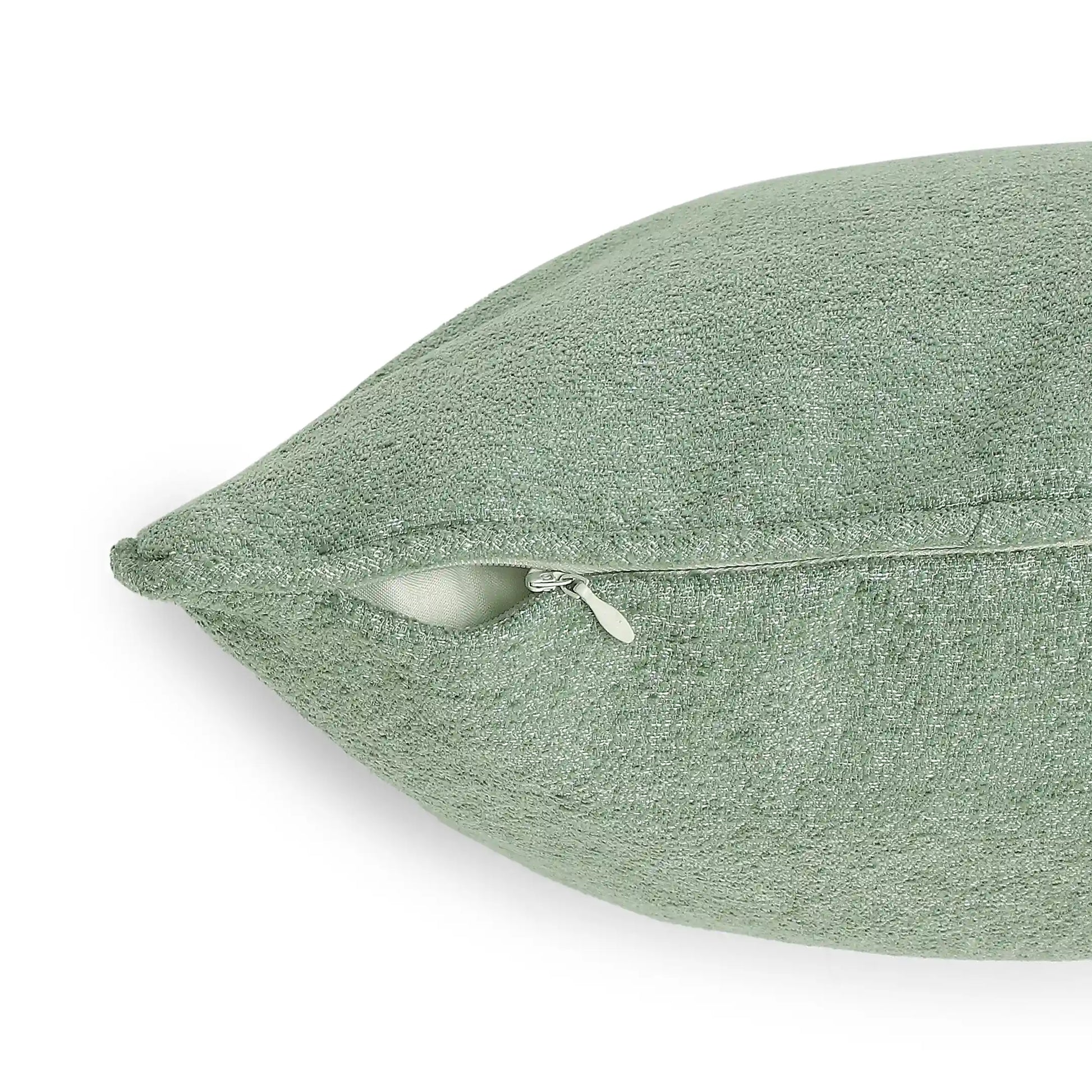 Vissencia Solid Cushion Cover | Textured Crush Sage Mist / Cushion Cover (41cm x 41cm)