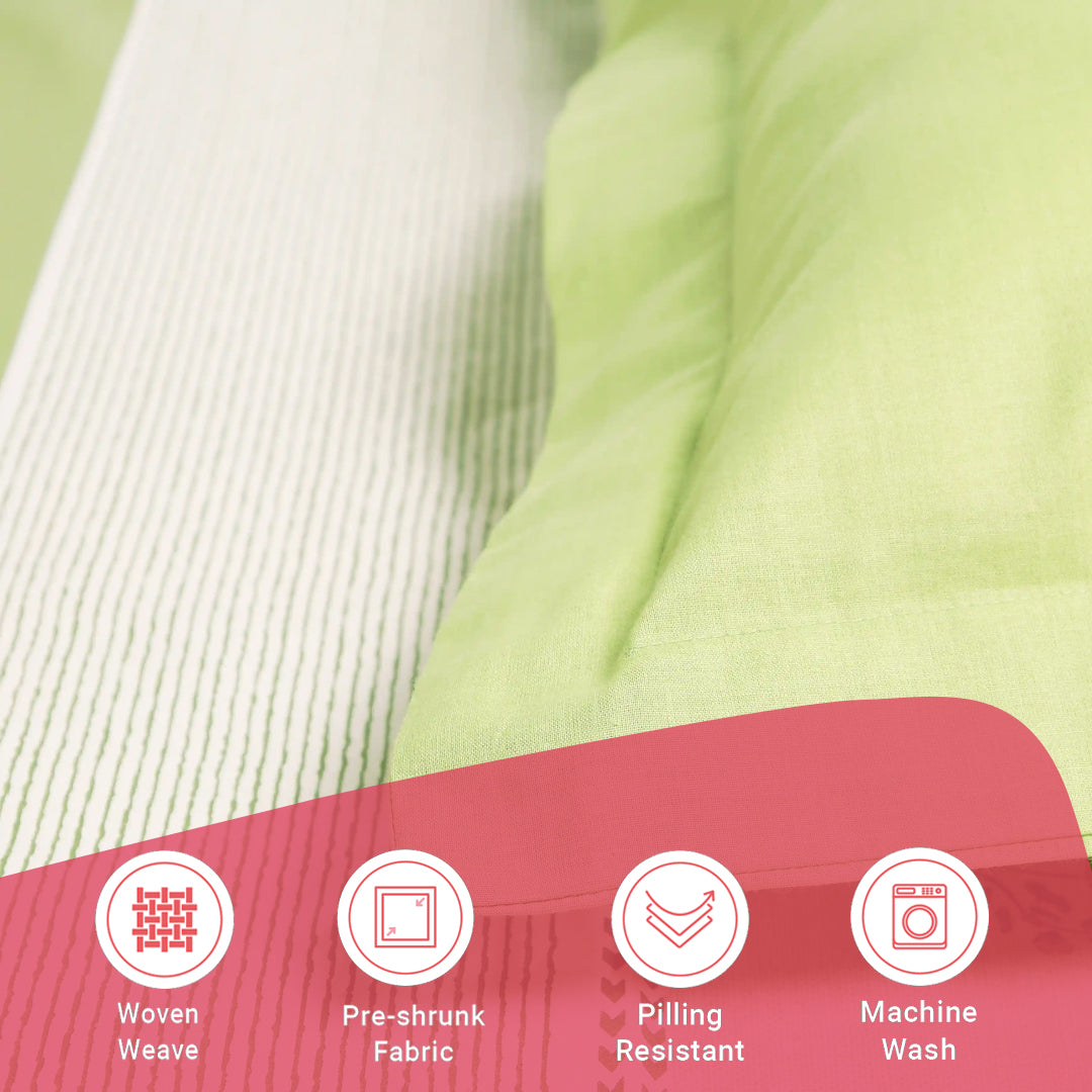 Chippa Lane | Contemporary Indian Print Design Cotton Bedsheet Set-Indian Moss