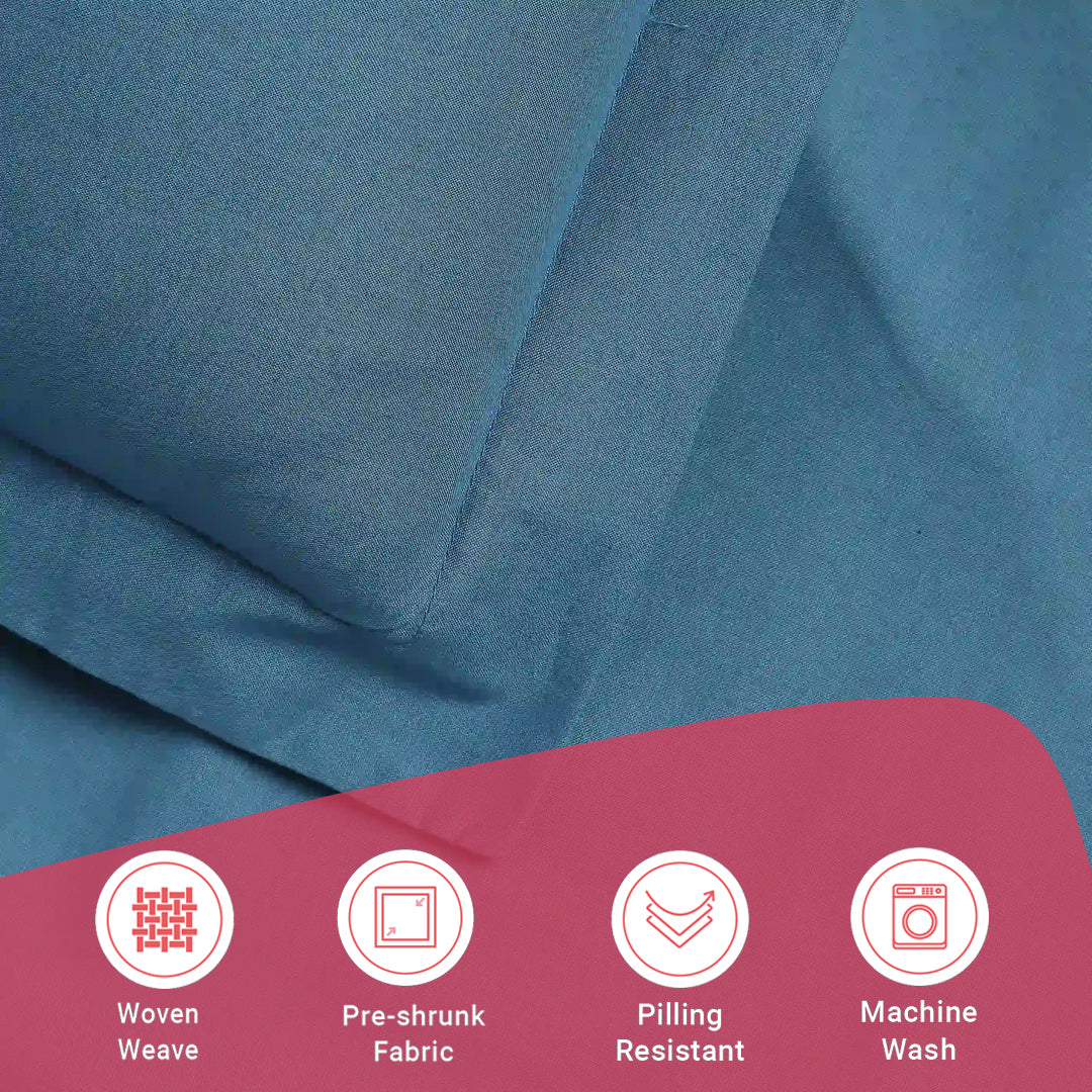 Paleto | Everyday Hues Solid Dyed Cotton Bedsheet Set-Mineral